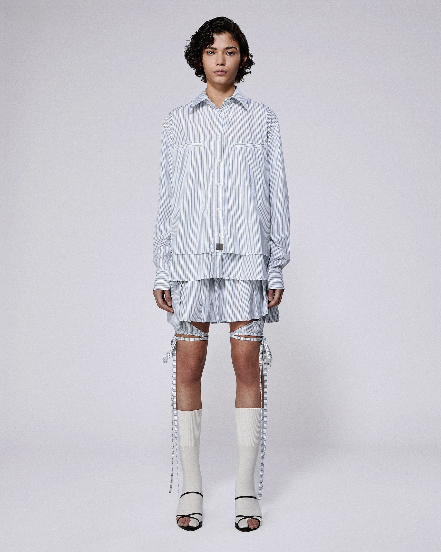 Overlay shirt blue stripe