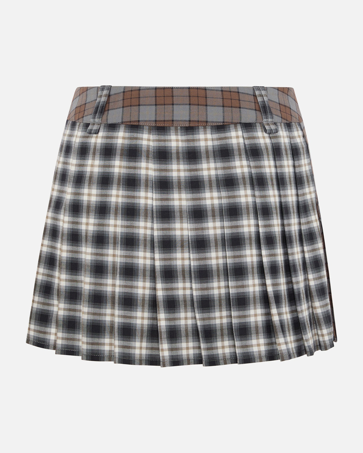 Rhea mini kilt black flanel check
