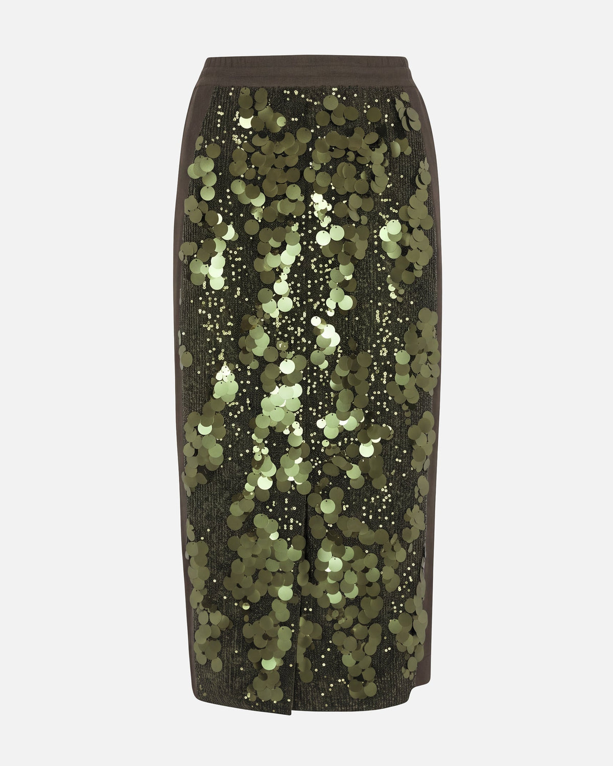 Hybrid sequin skirt military green