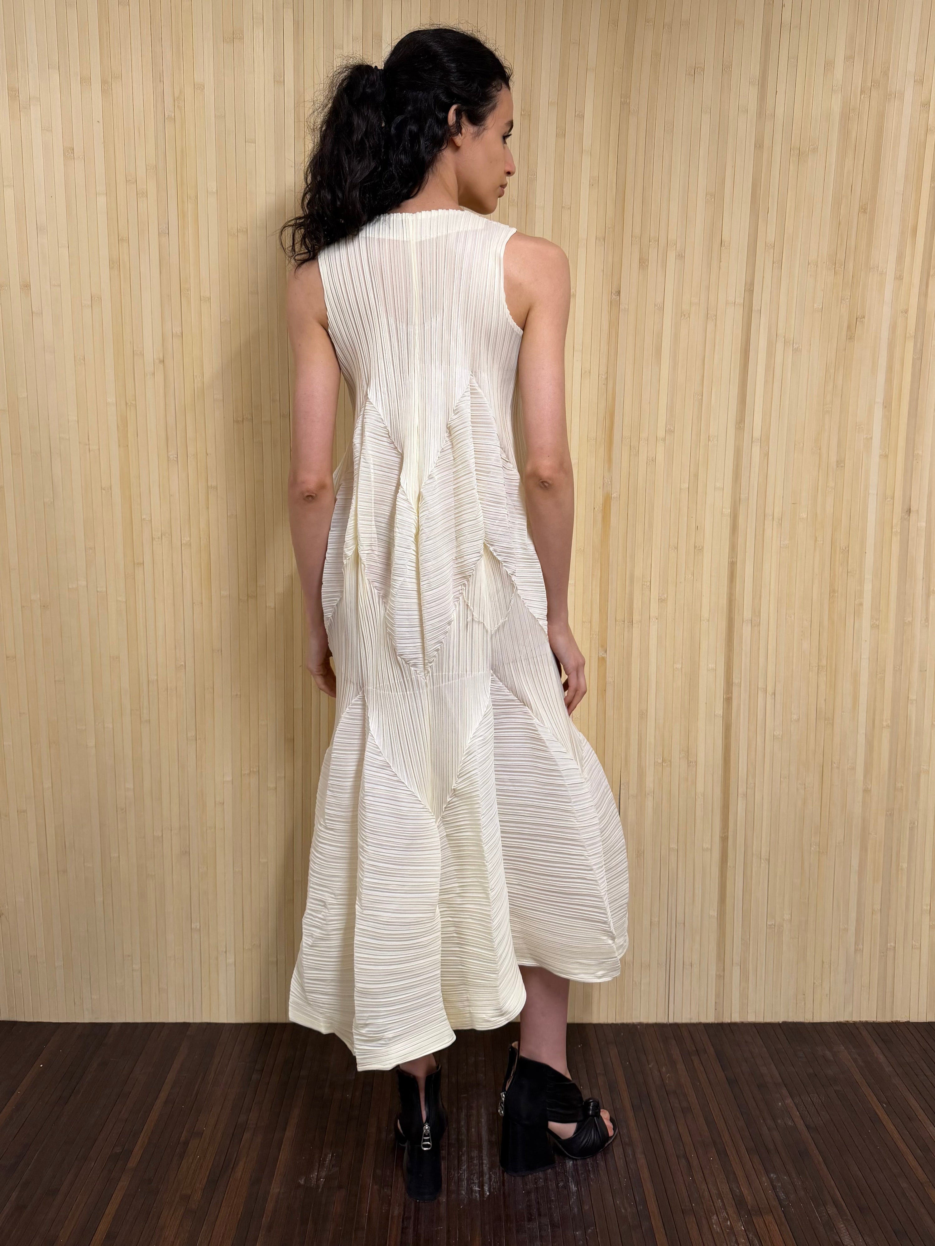 Pleated structured gown