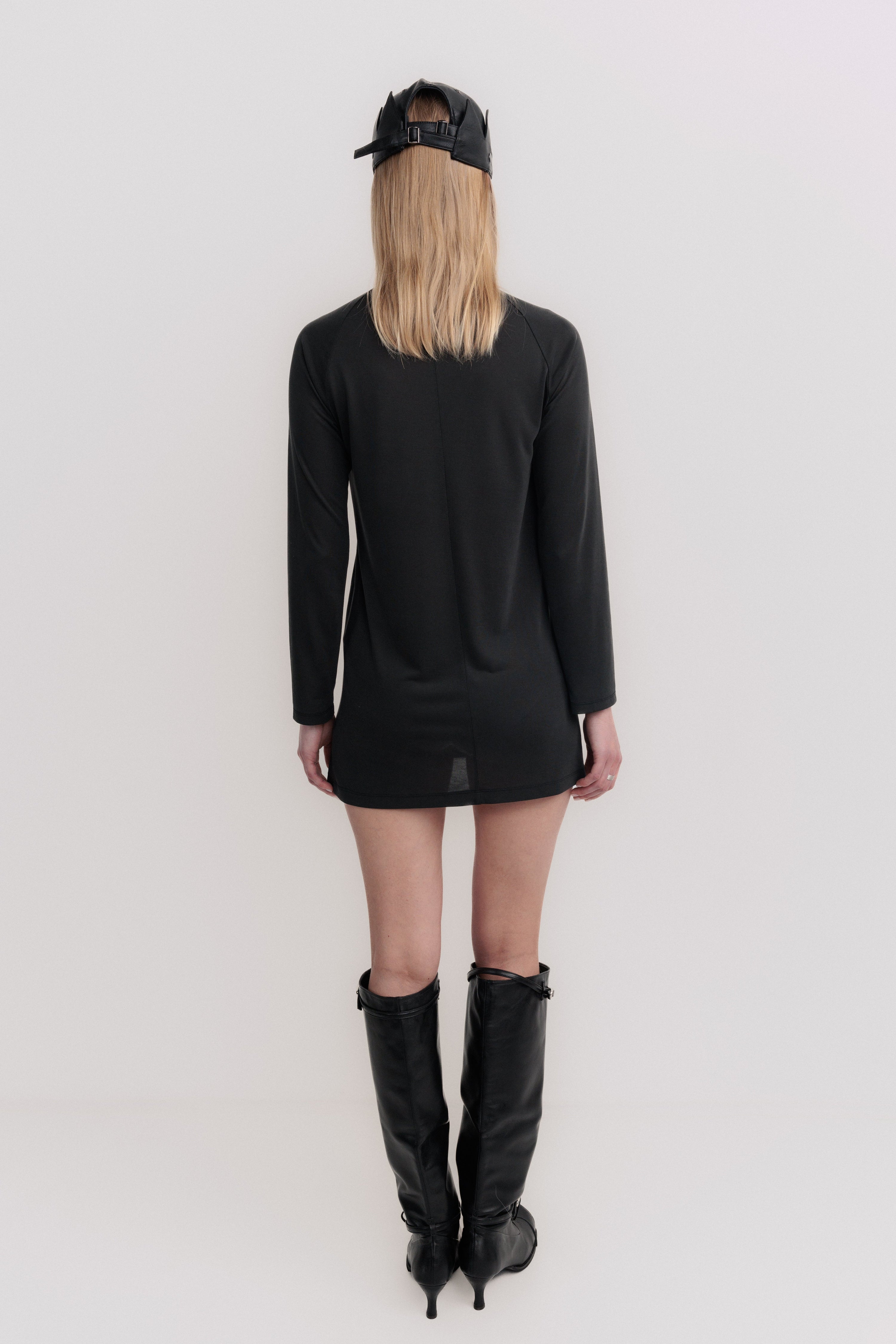 'girl doing the exact right amount of fashion' mini dress