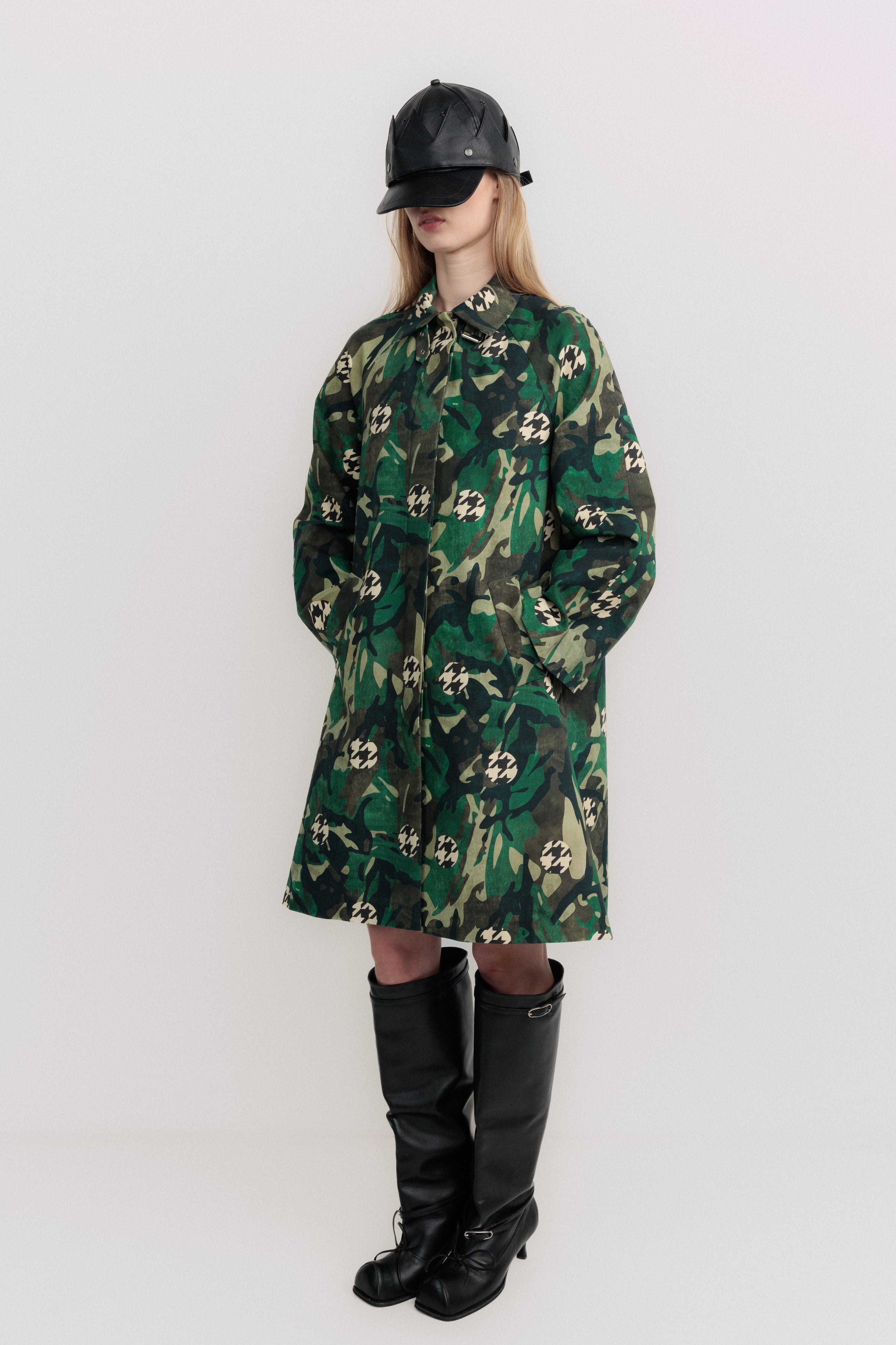 Camo trench coat