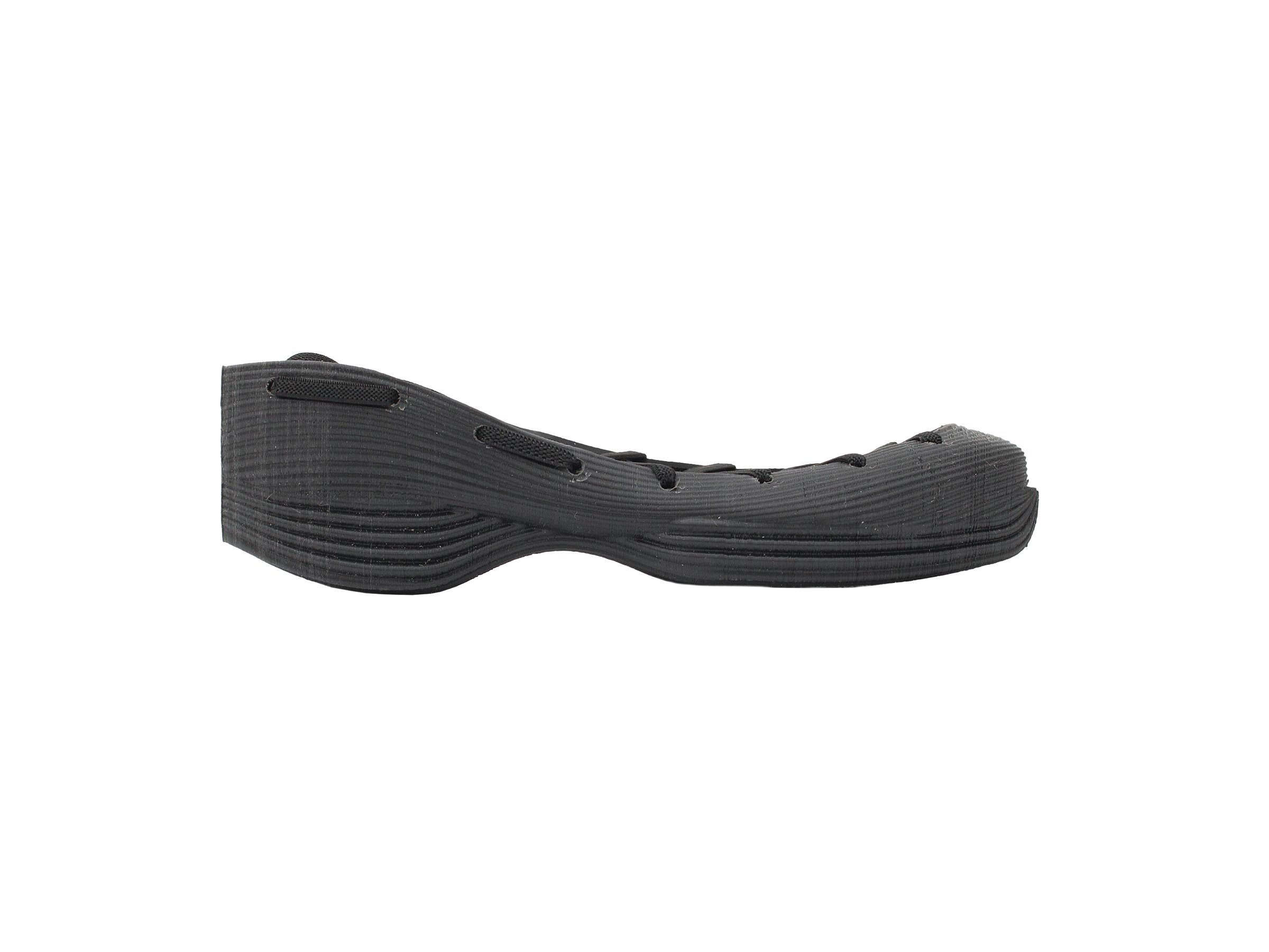 Laced rubber runners, black