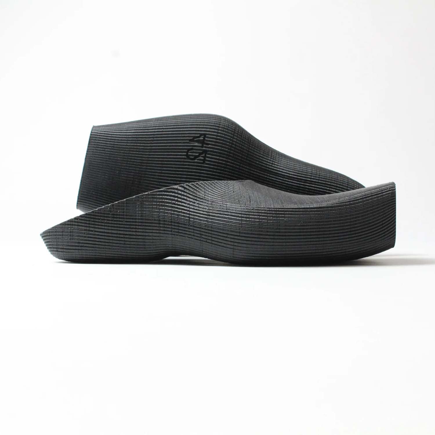Square toe rubber mules, black