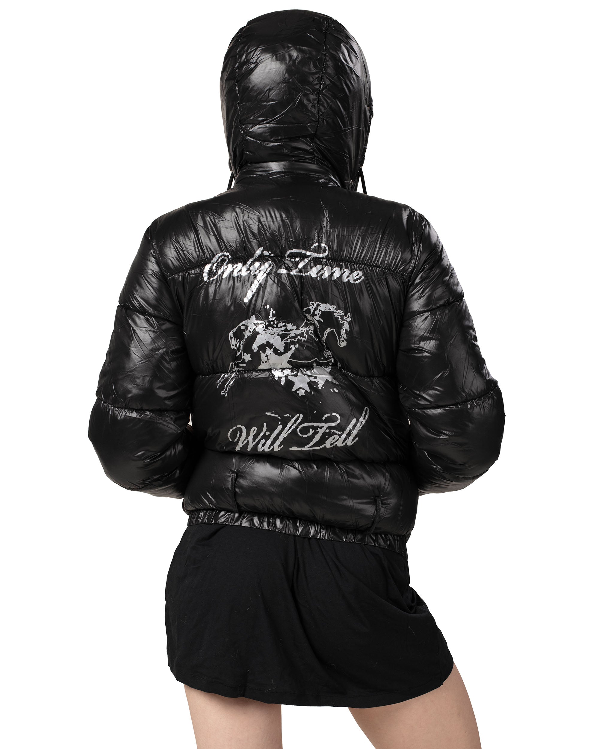 Slim furry puffer jacket