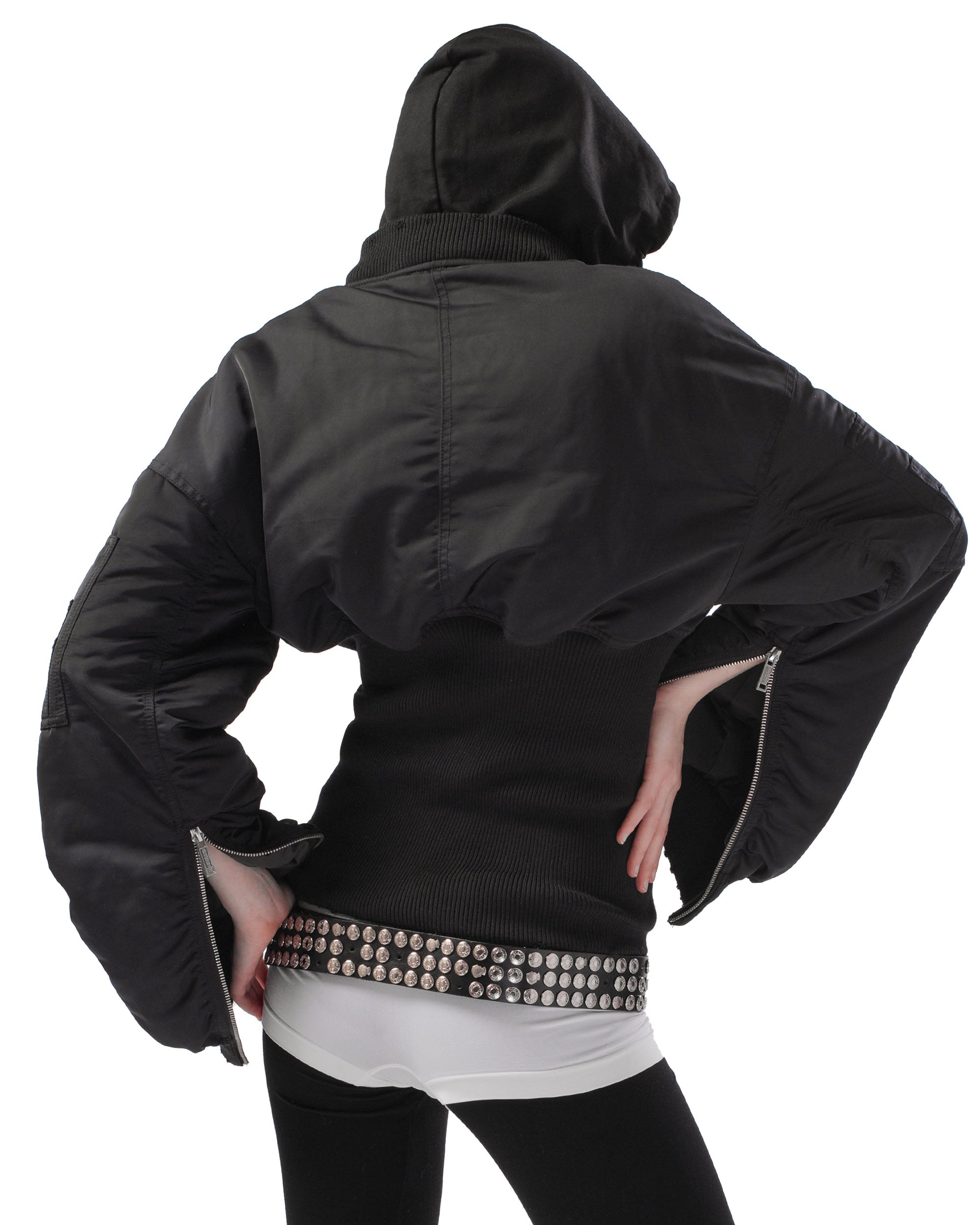 Black fitted bomber