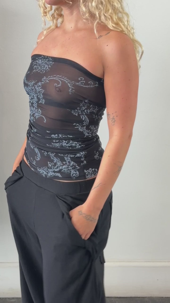 Floral mesh slip dress