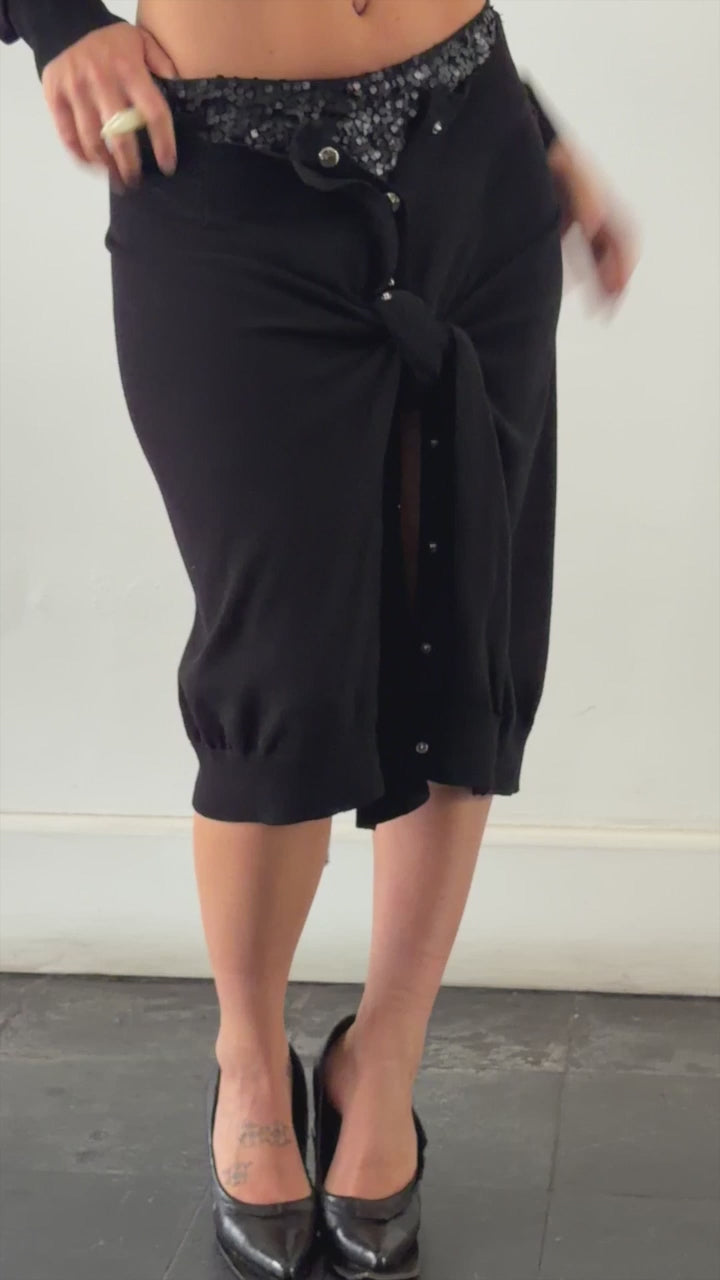 Twisted knitted skirt - purple