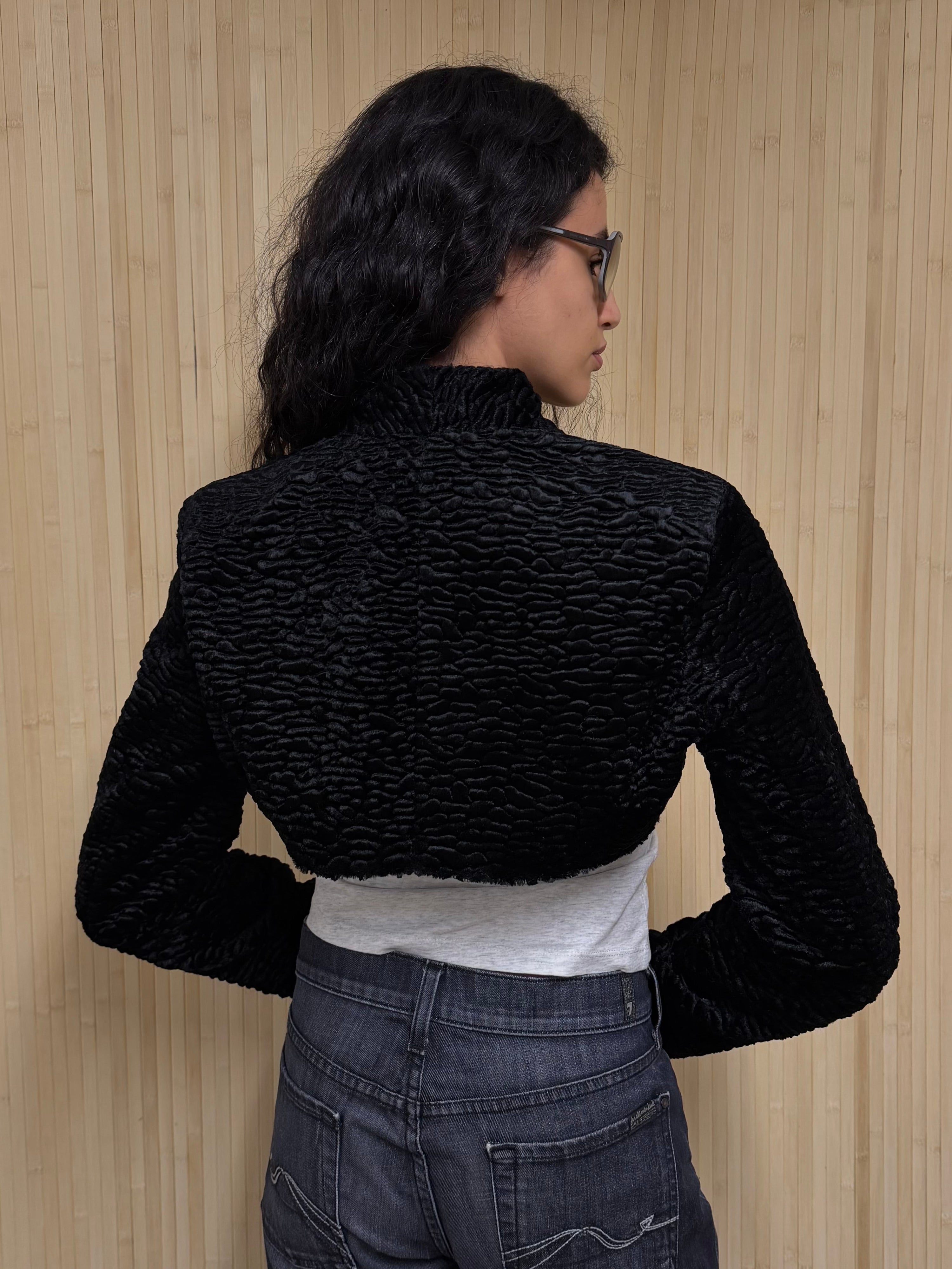 Faux astrakan bolero