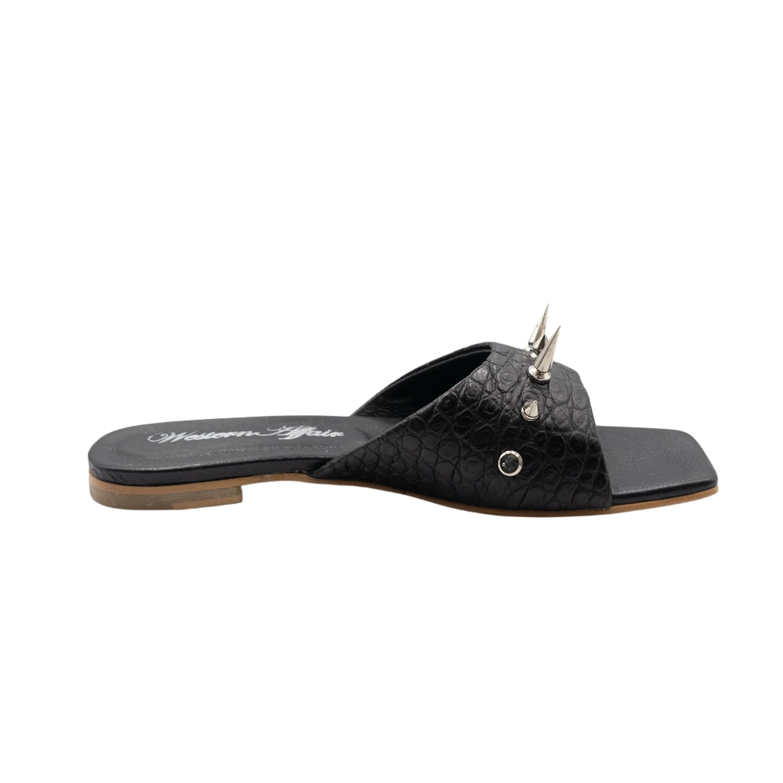 Spotlight flats black croc