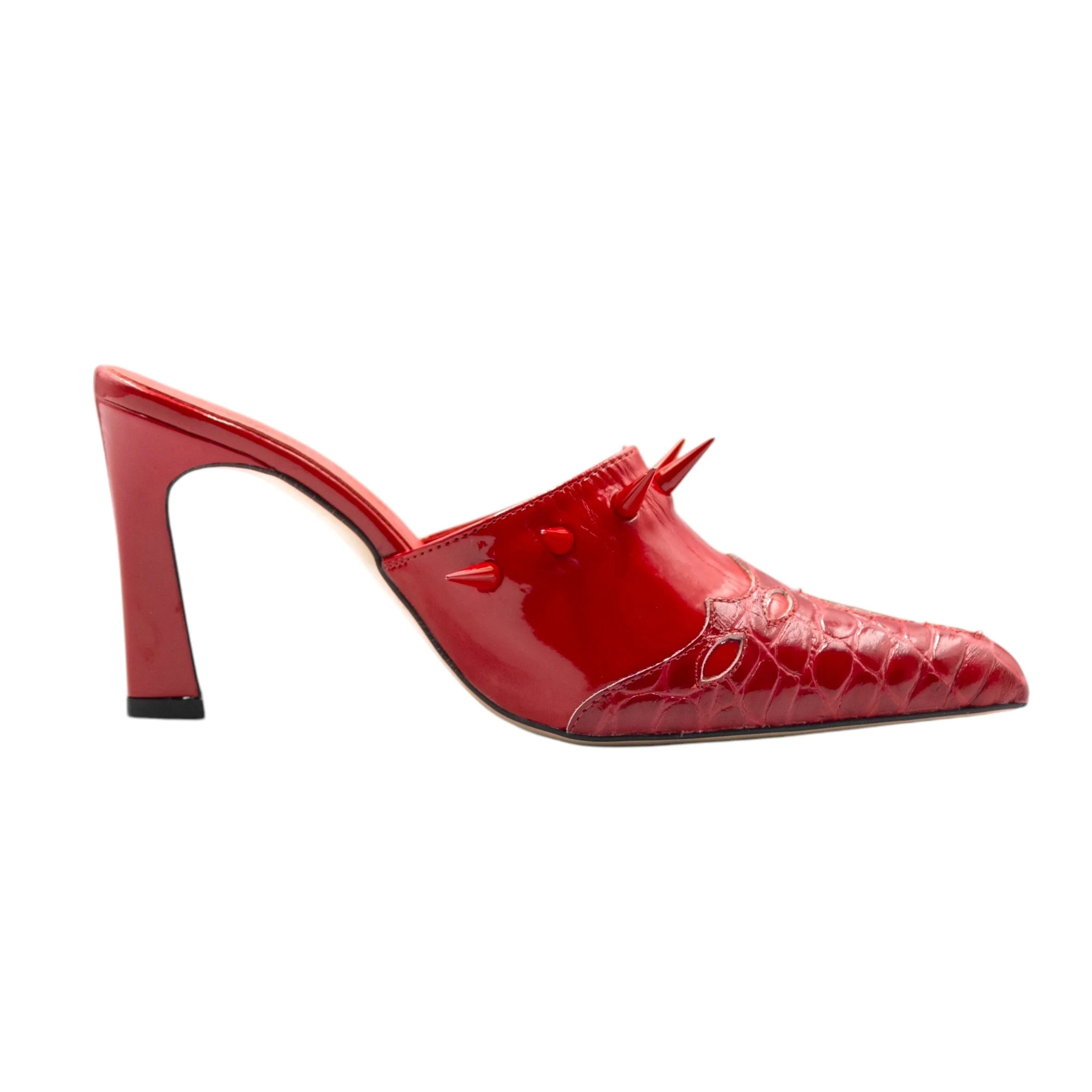 Cowgirl mules in carmine