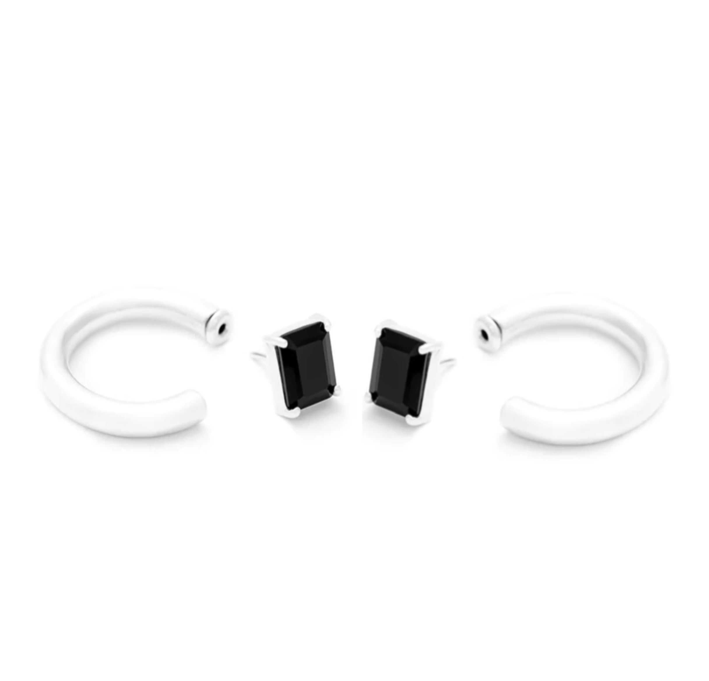 Hoop & onix stud