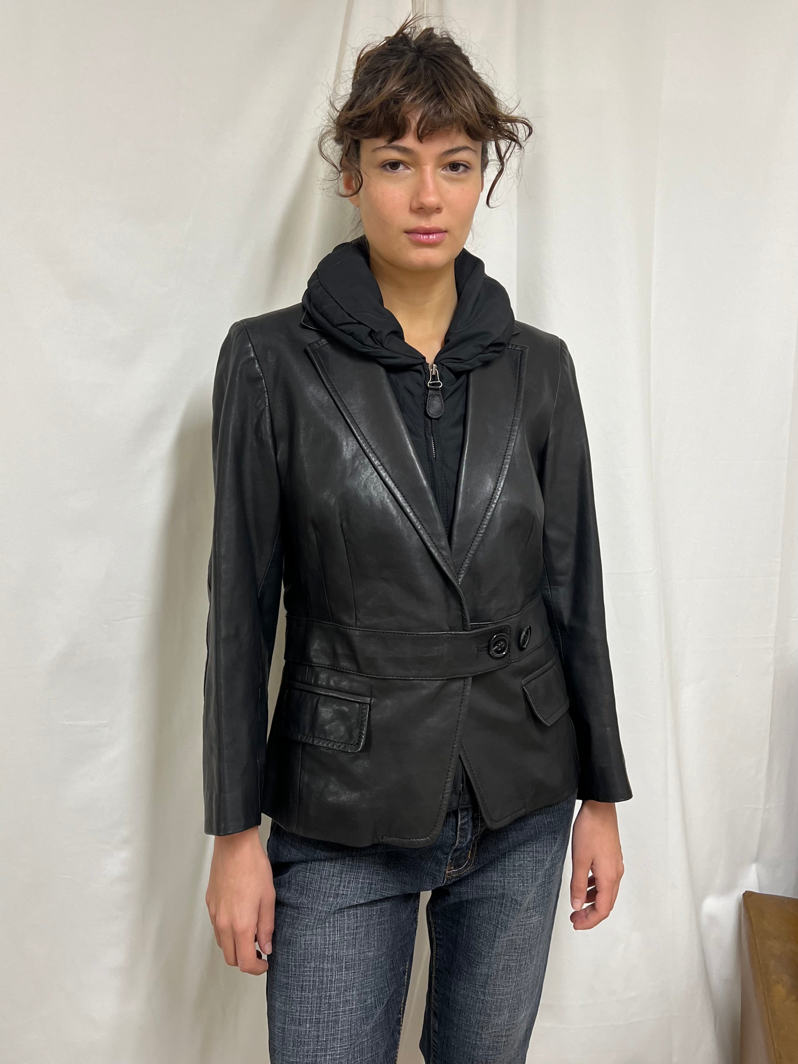 Leather blazer