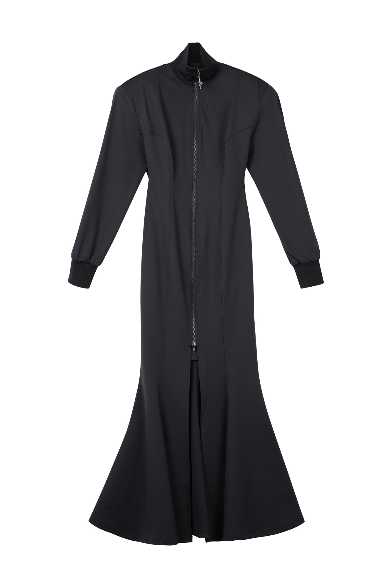 Shoulder up and split slim dress
