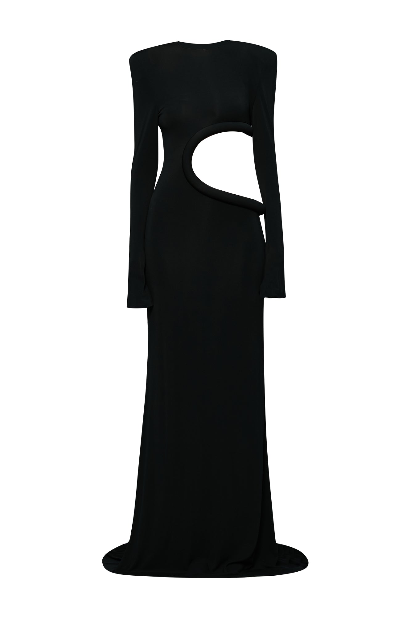 Oval dress with waist