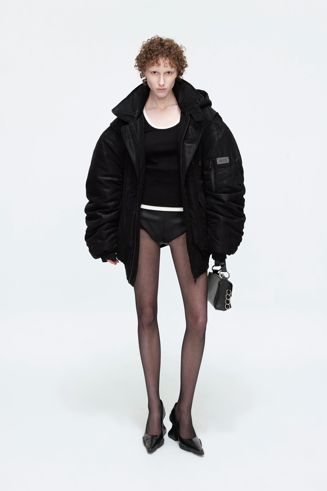 3d technology inspired loose fitting cotton jacket