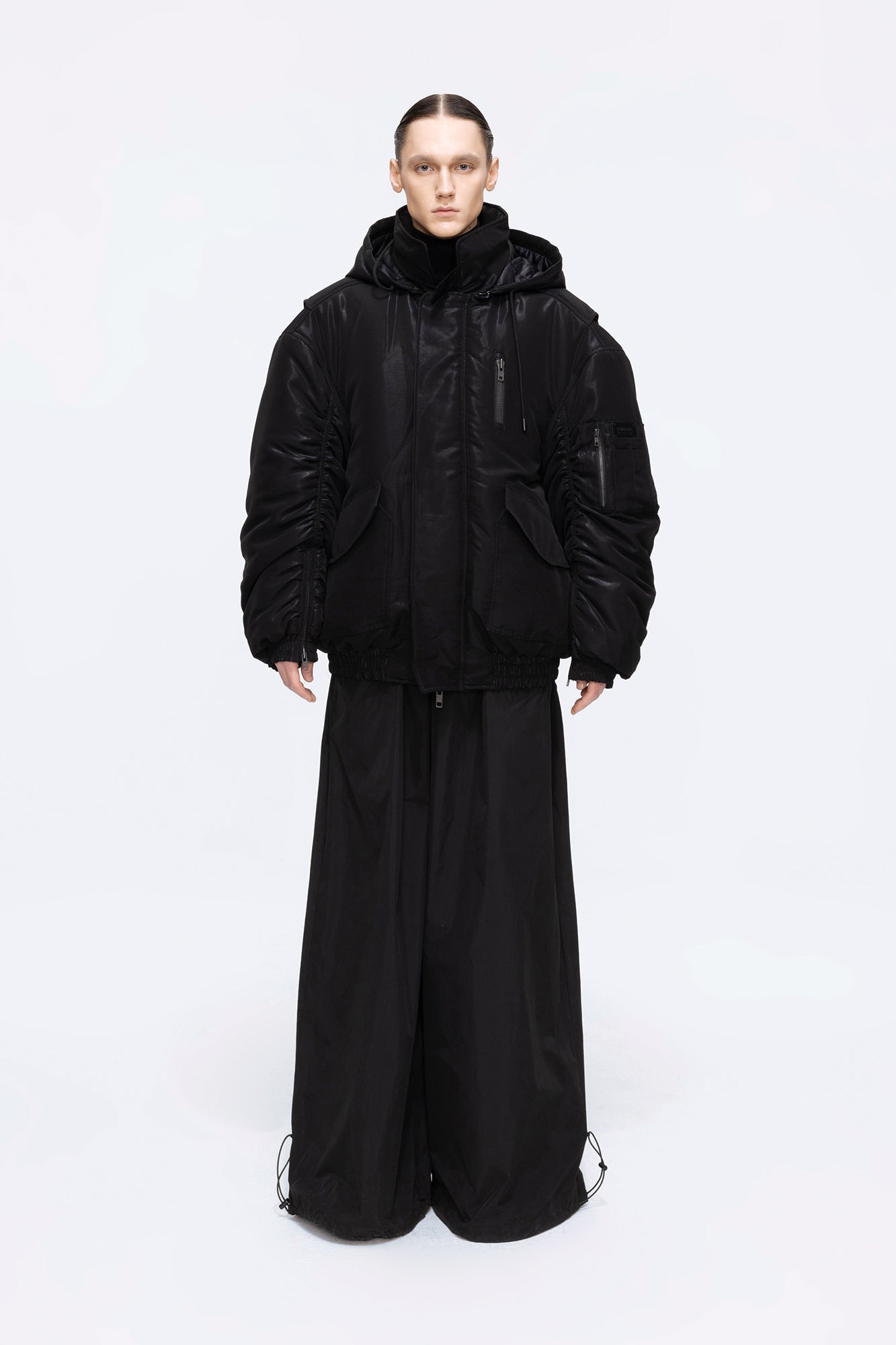 3d technology inspired loose fitting cotton jacket