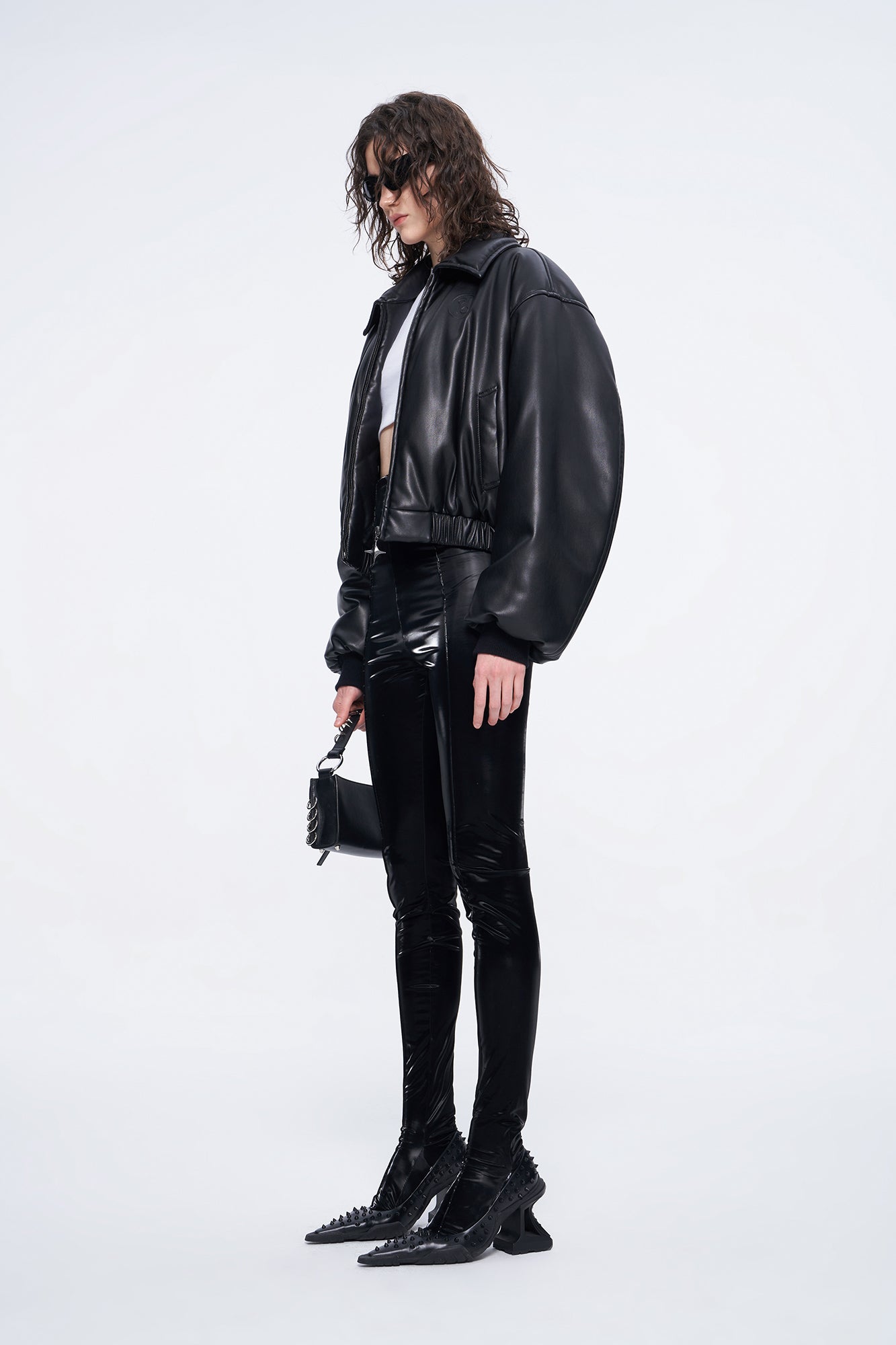 Iconlc letter embossedc otton-padded jacket