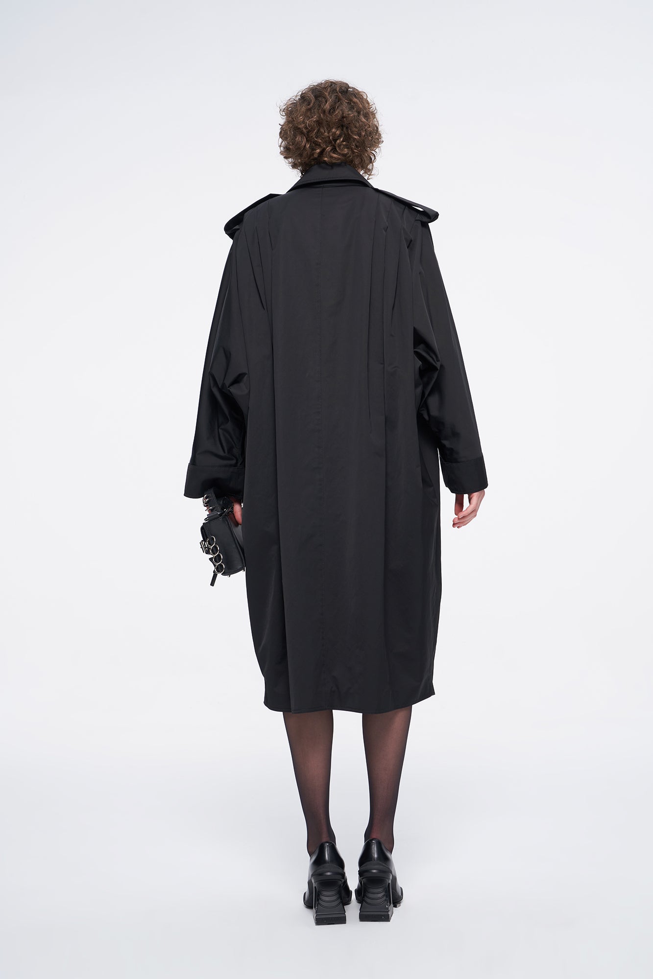 Bat sleeve baggy long jacket
