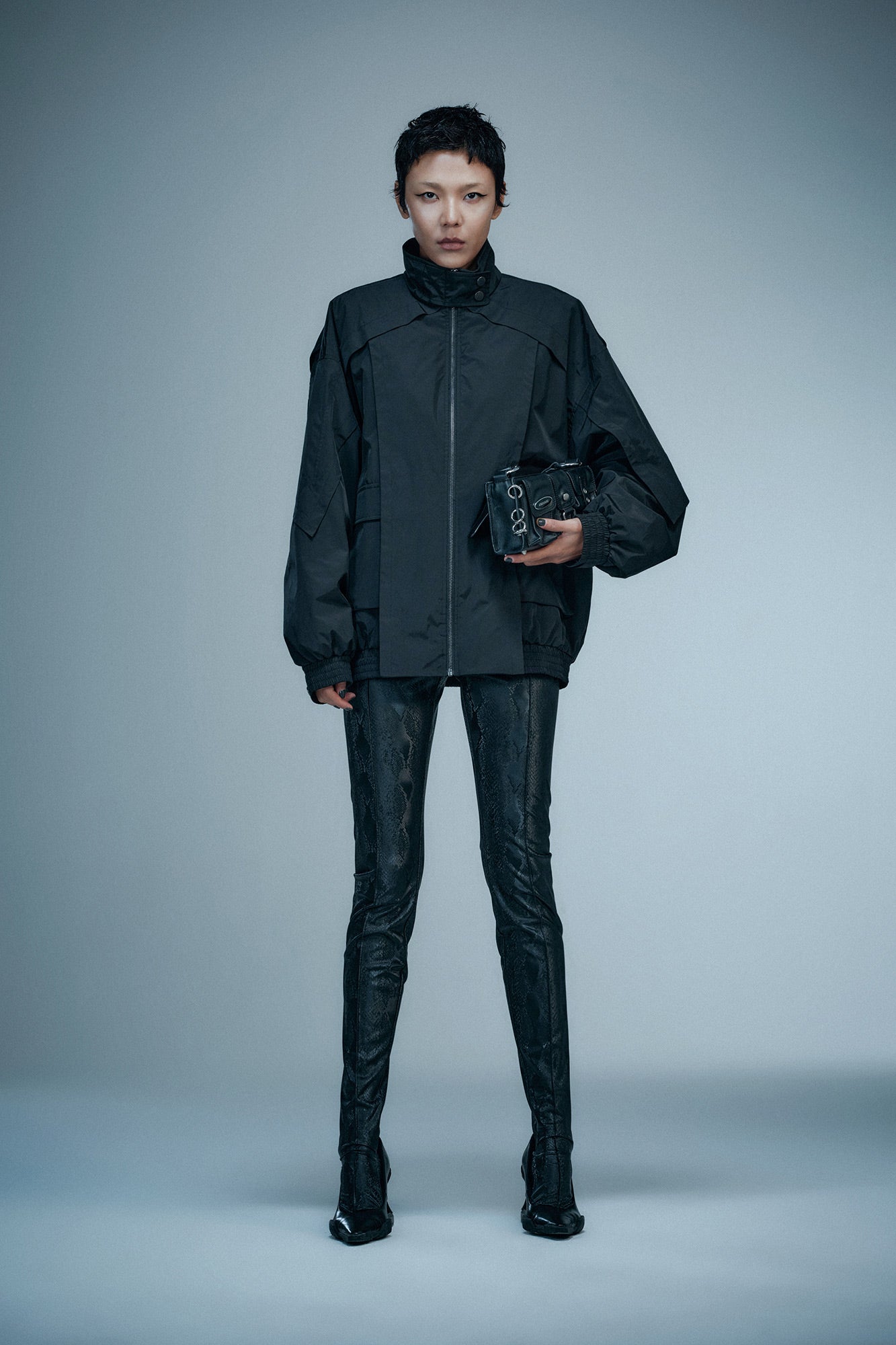 Stand collar fractal structure jacket