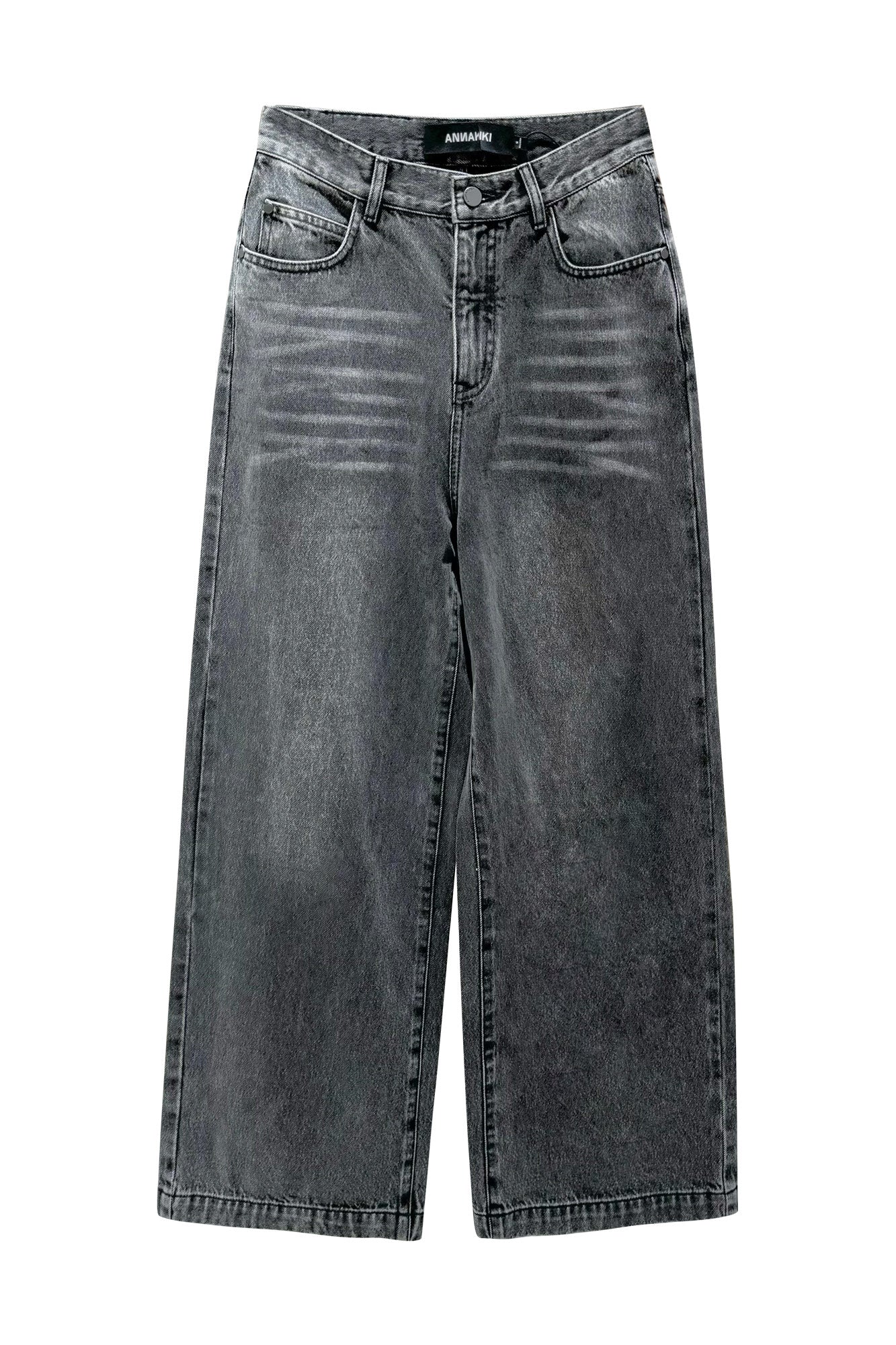 Loose mid-rise denim wide-leg pants