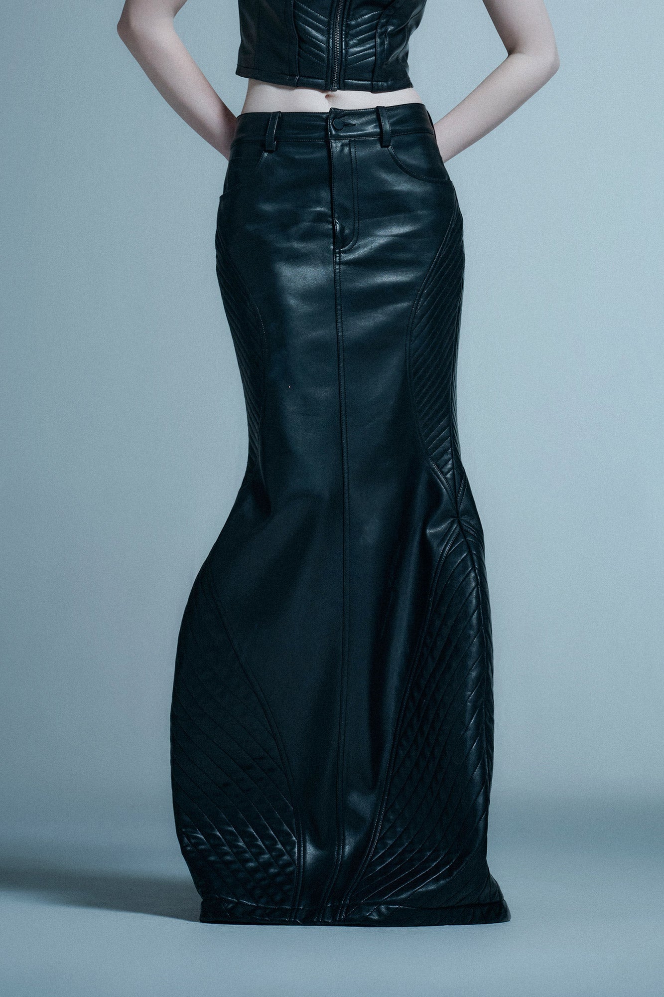 3d quilted high neck vest