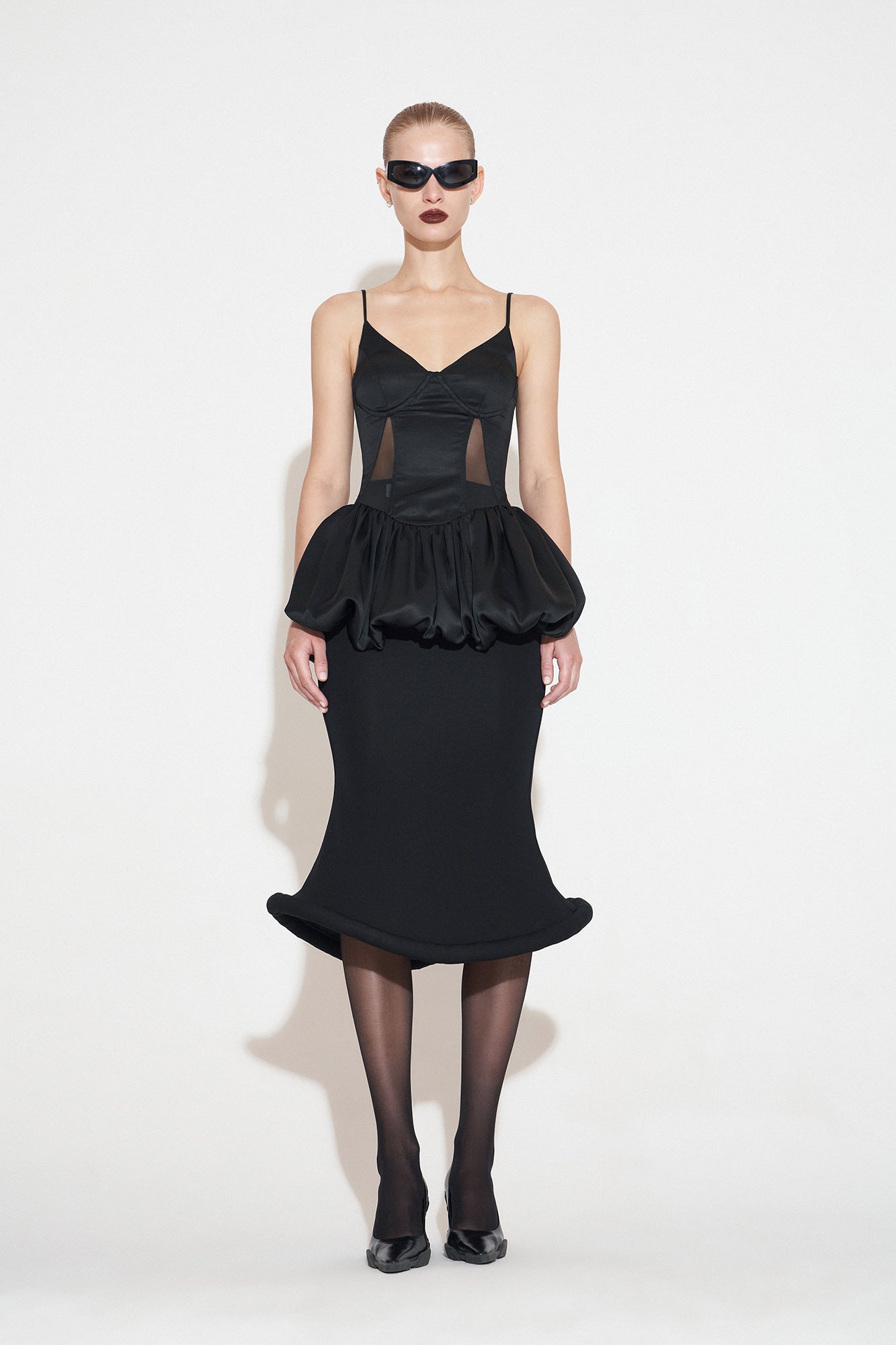 Acetate ufo fishtail midi skirt