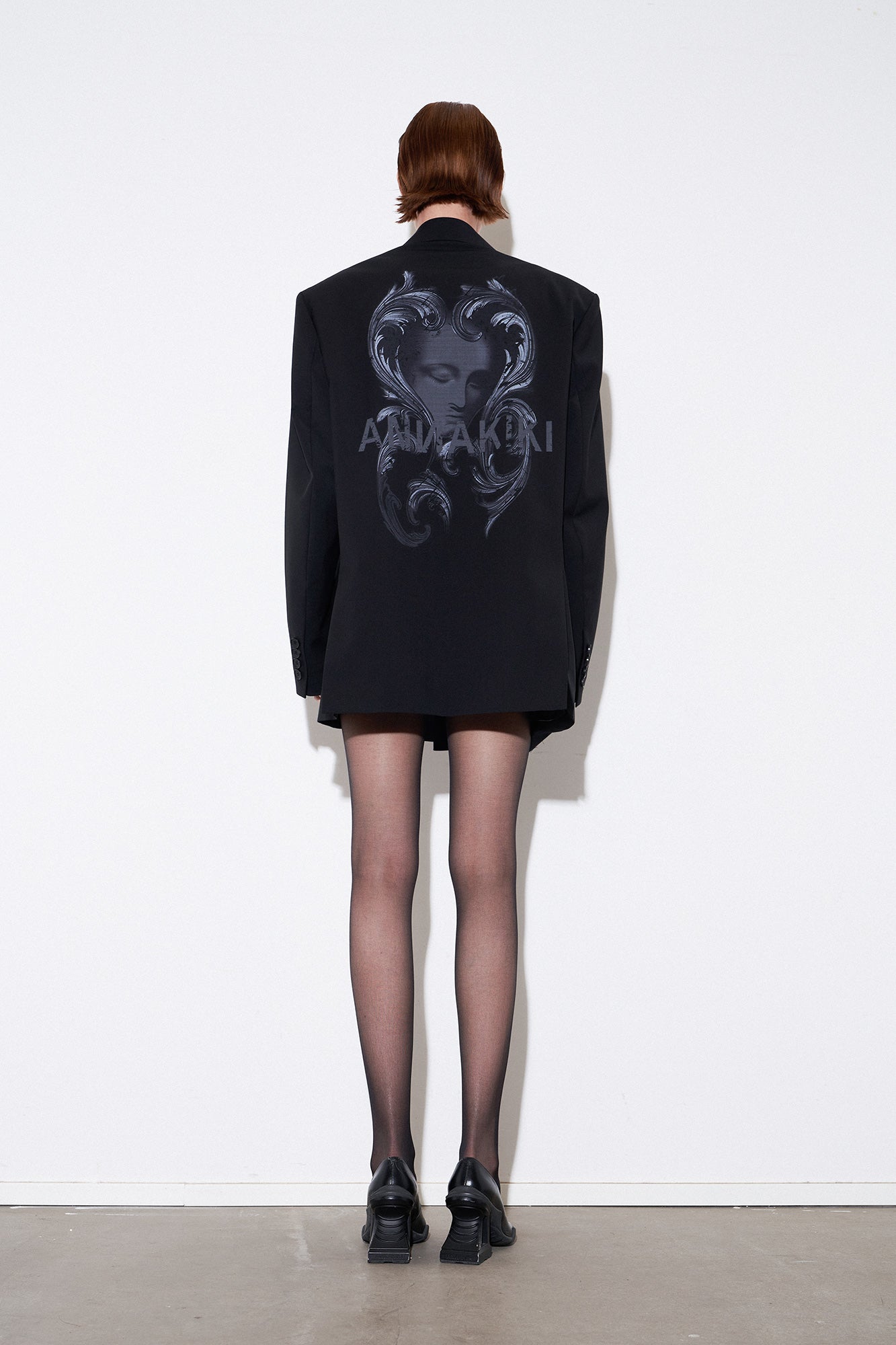 Fleece mottled portrait printed sui