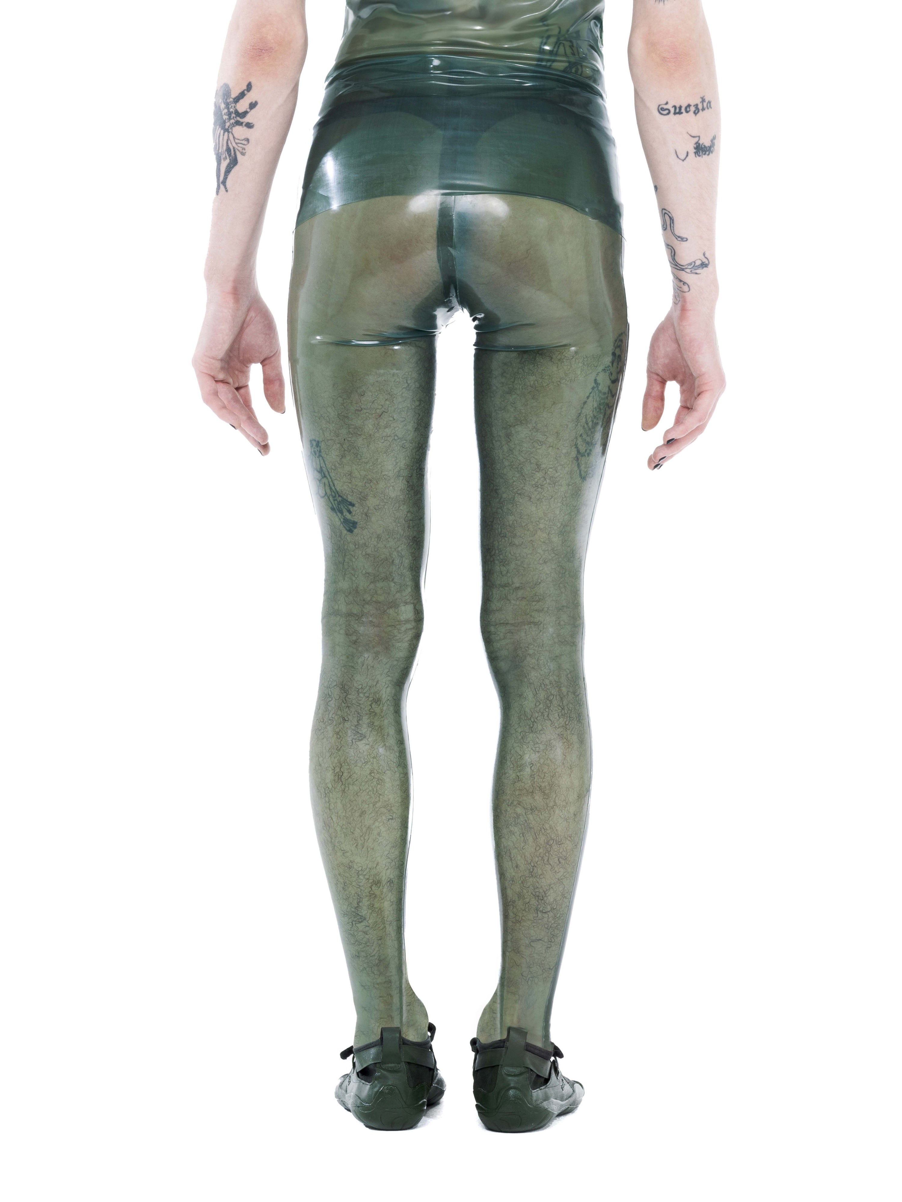 Essential latex tights | olive | sheer