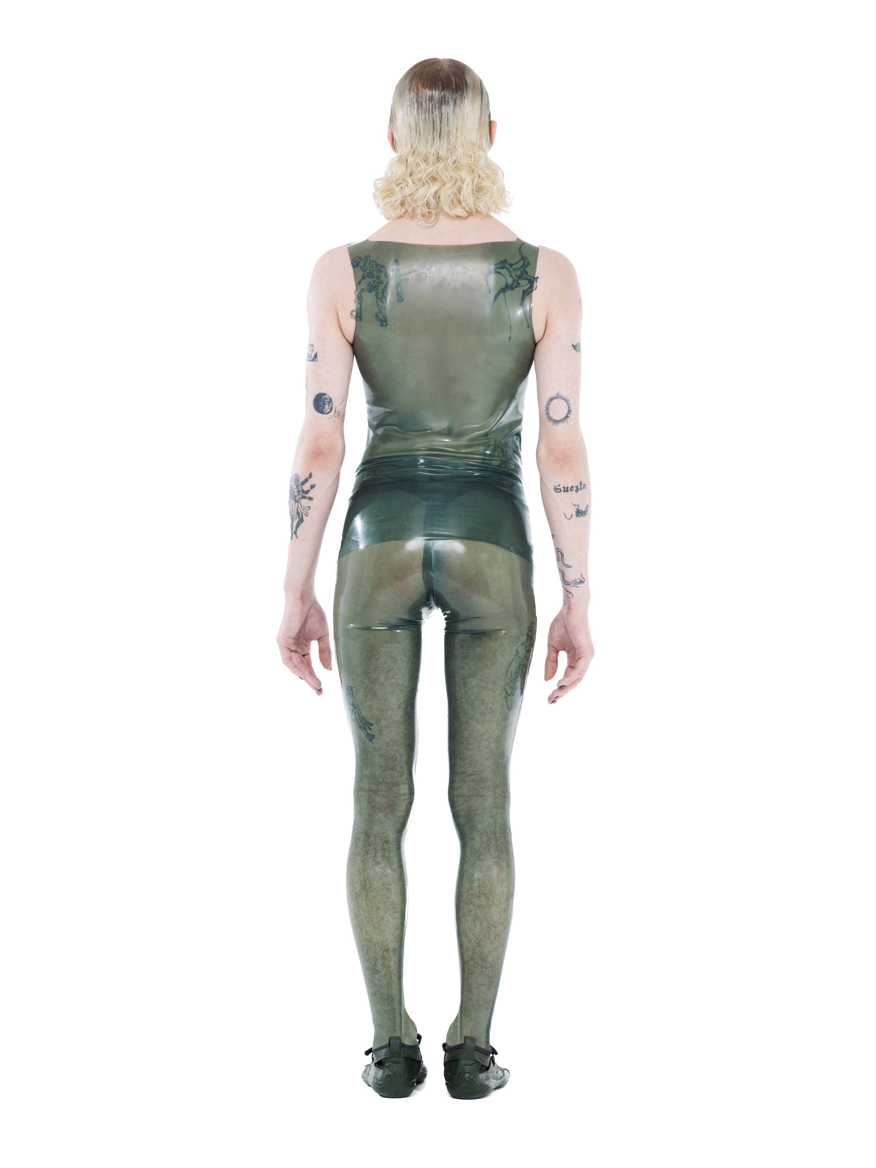 Essential latex tights | olive | sheer