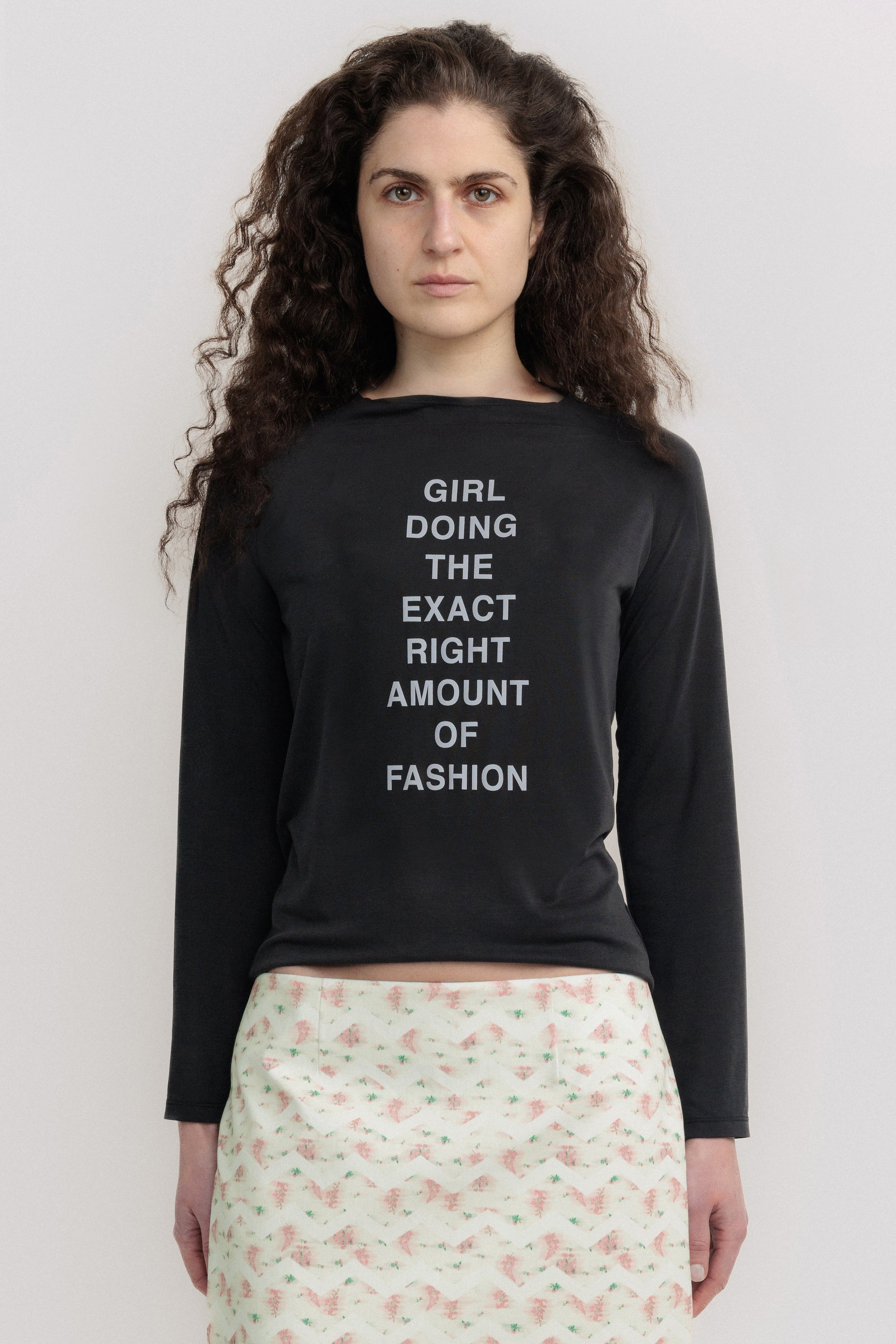 'girl doing the exact right amount of fashion' top