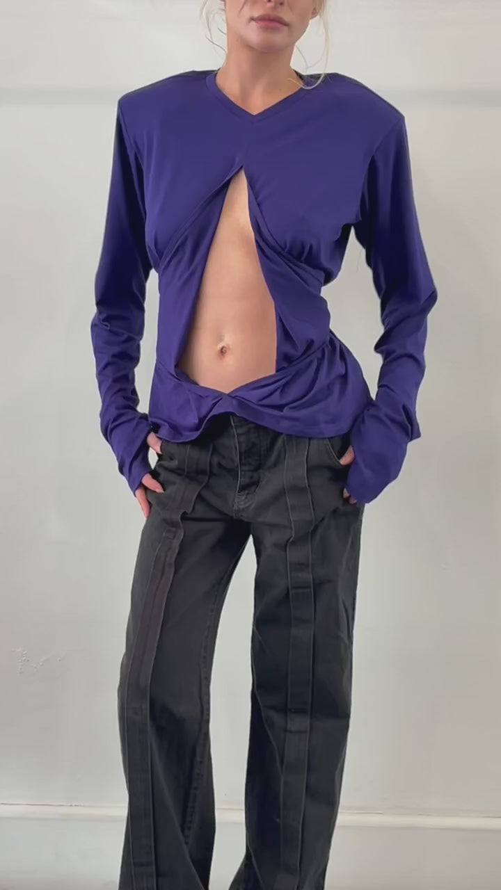 Scrunch long sleeve - purple
