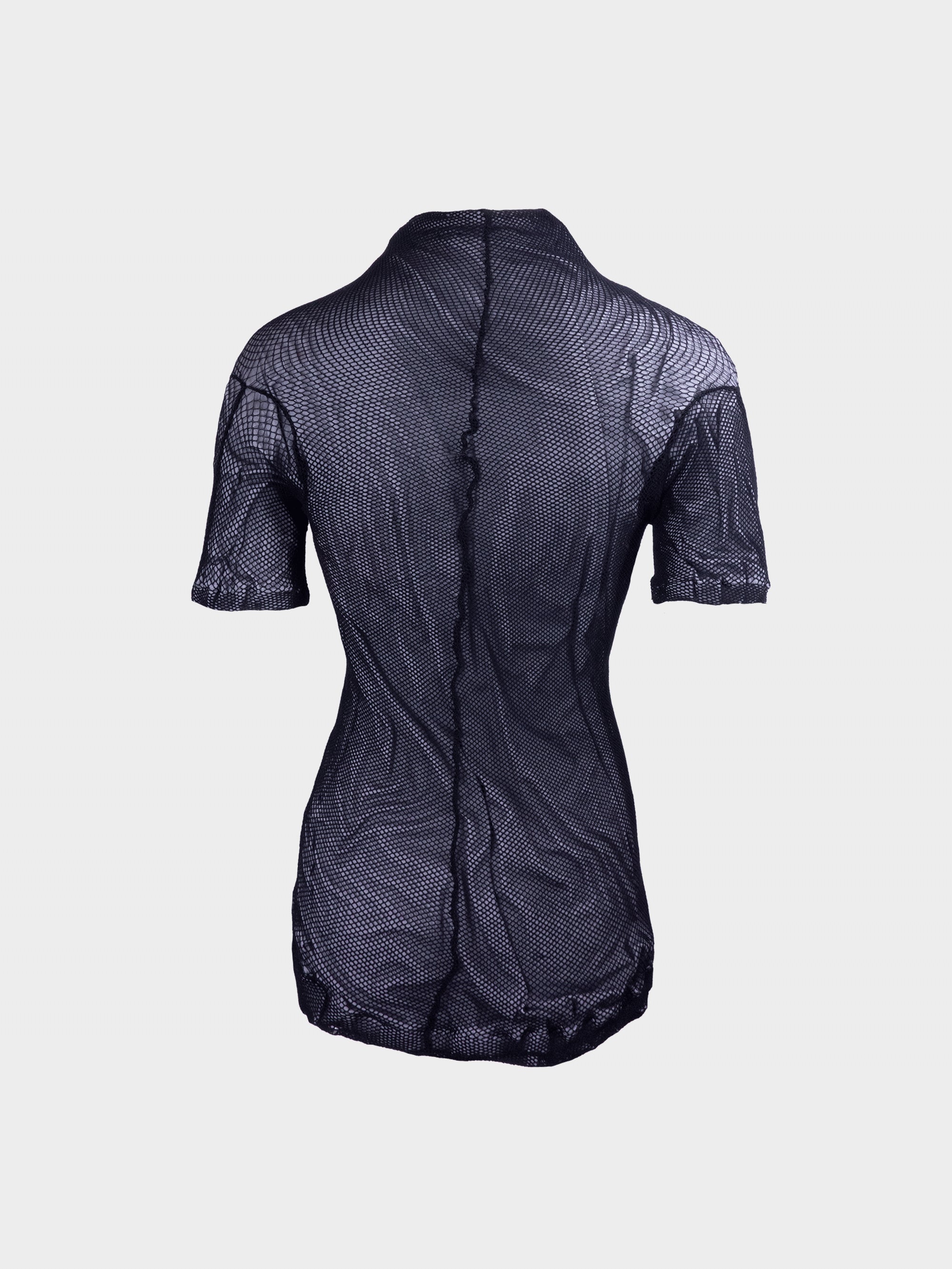 Fishnet overlay shirt