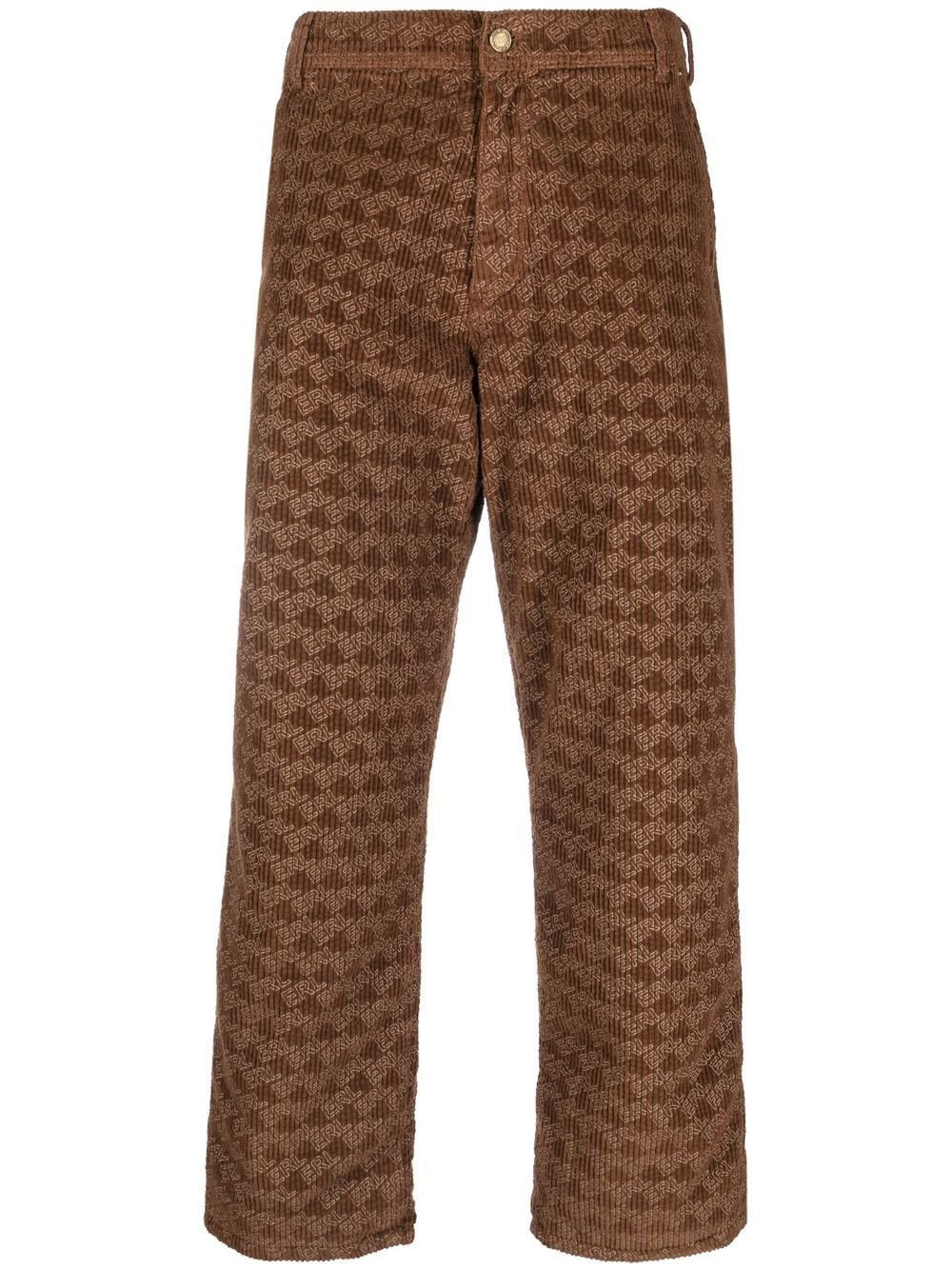 Unisex corduroy embossed pants woven