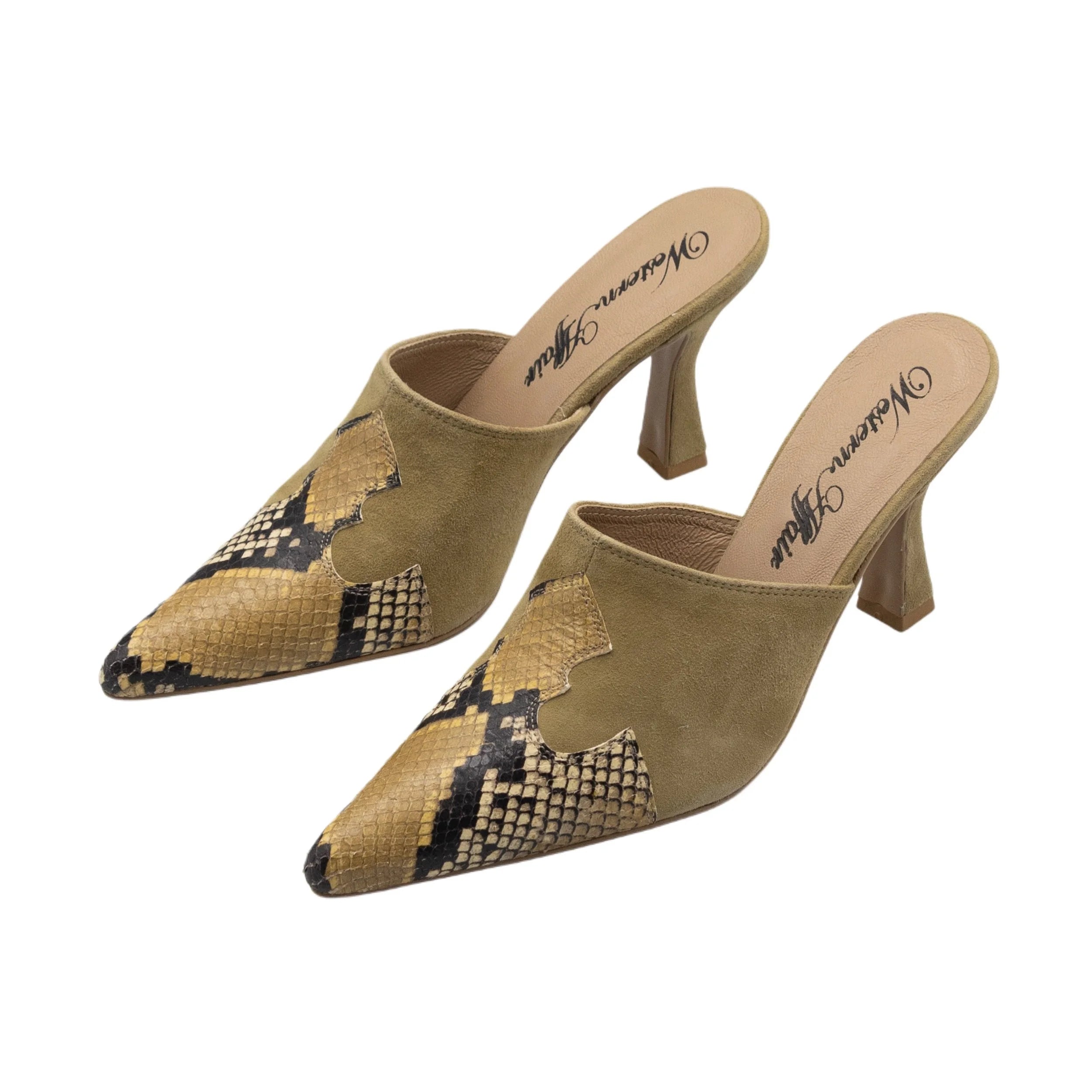 Cowgirl mules in money