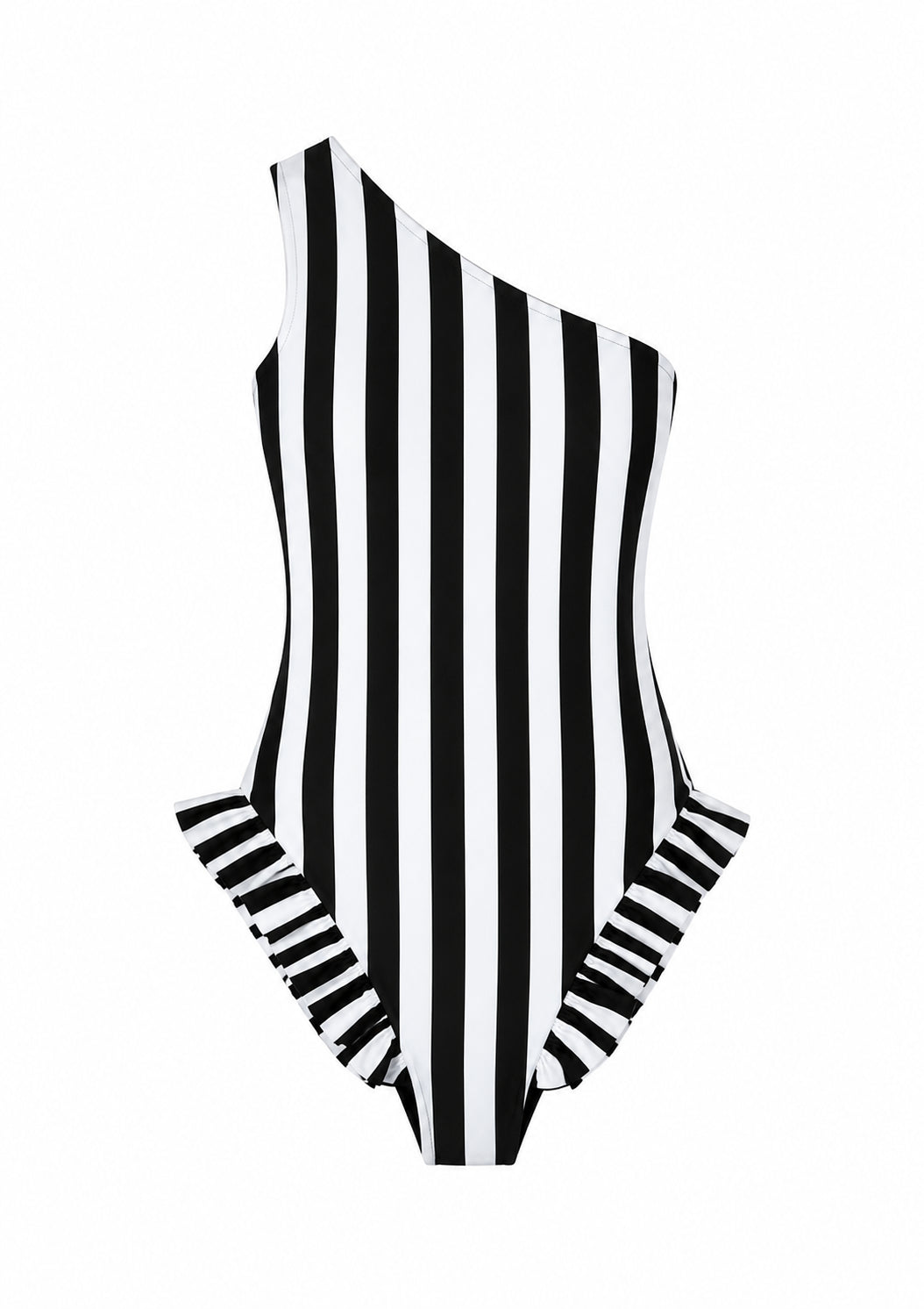 Maillot de bain asymétrique rayé