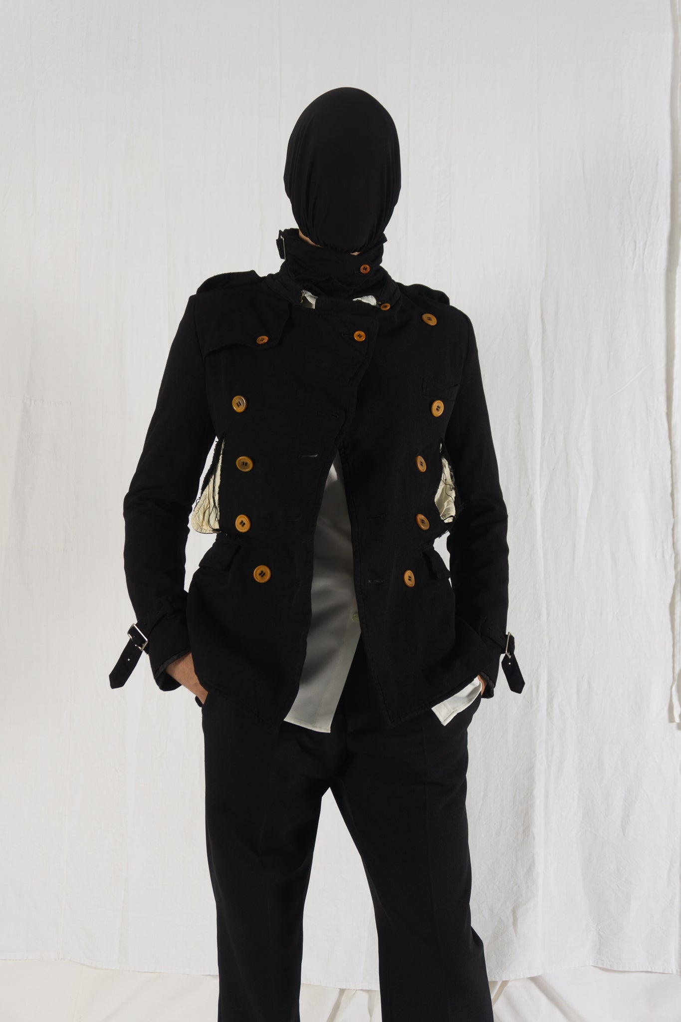 Comme des garçons homme plus s/s 2012 destroyed pockets jacket