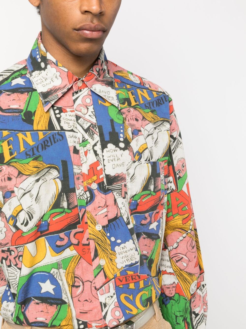 Unisex printed shirt woven