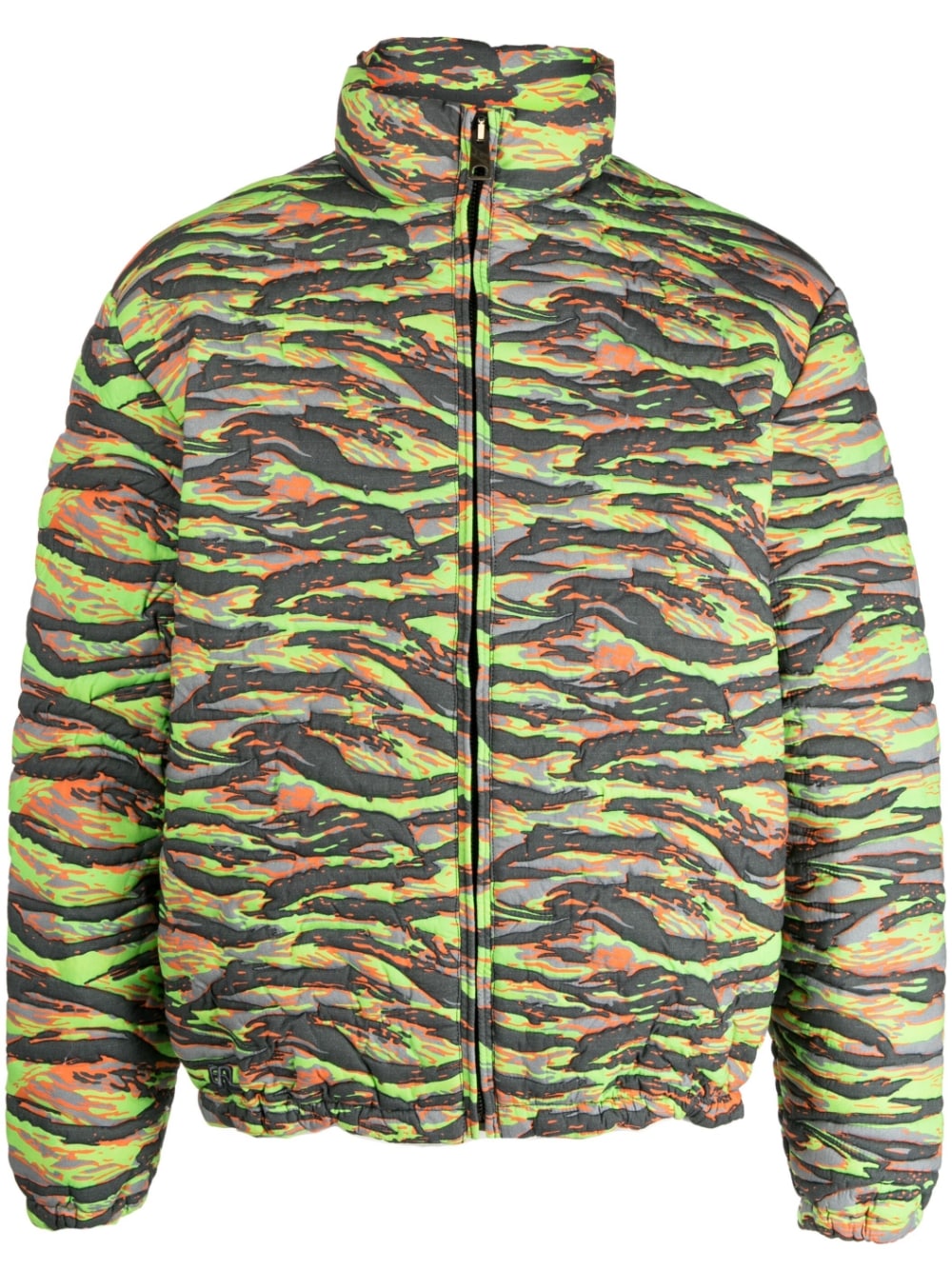 Unisex printed quilted puffer woven