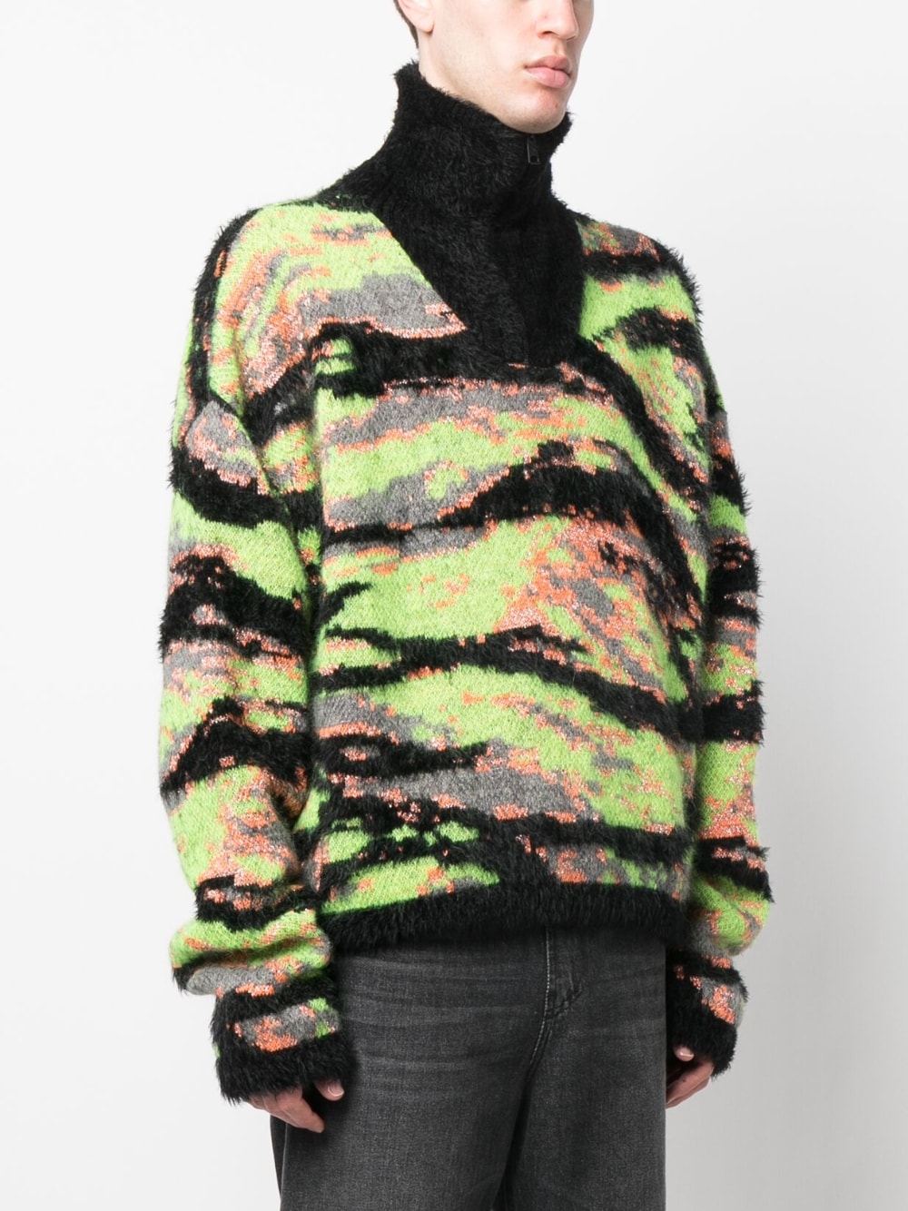 Unisex jacquard tiger sweater knit