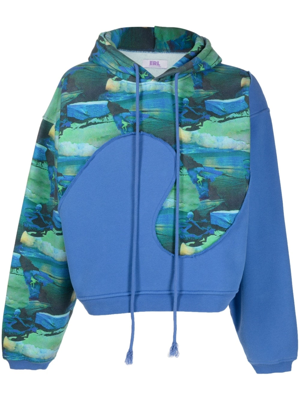 Unisex printed swirl fleece hoodie knit