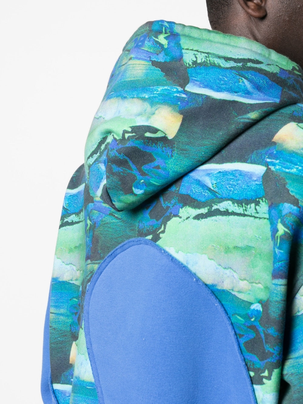 Unisex printed swirl fleece hoodie knit