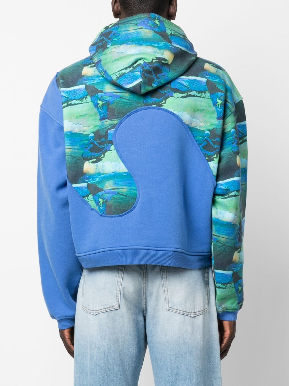 Unisex printed swirl fleece hoodie knit