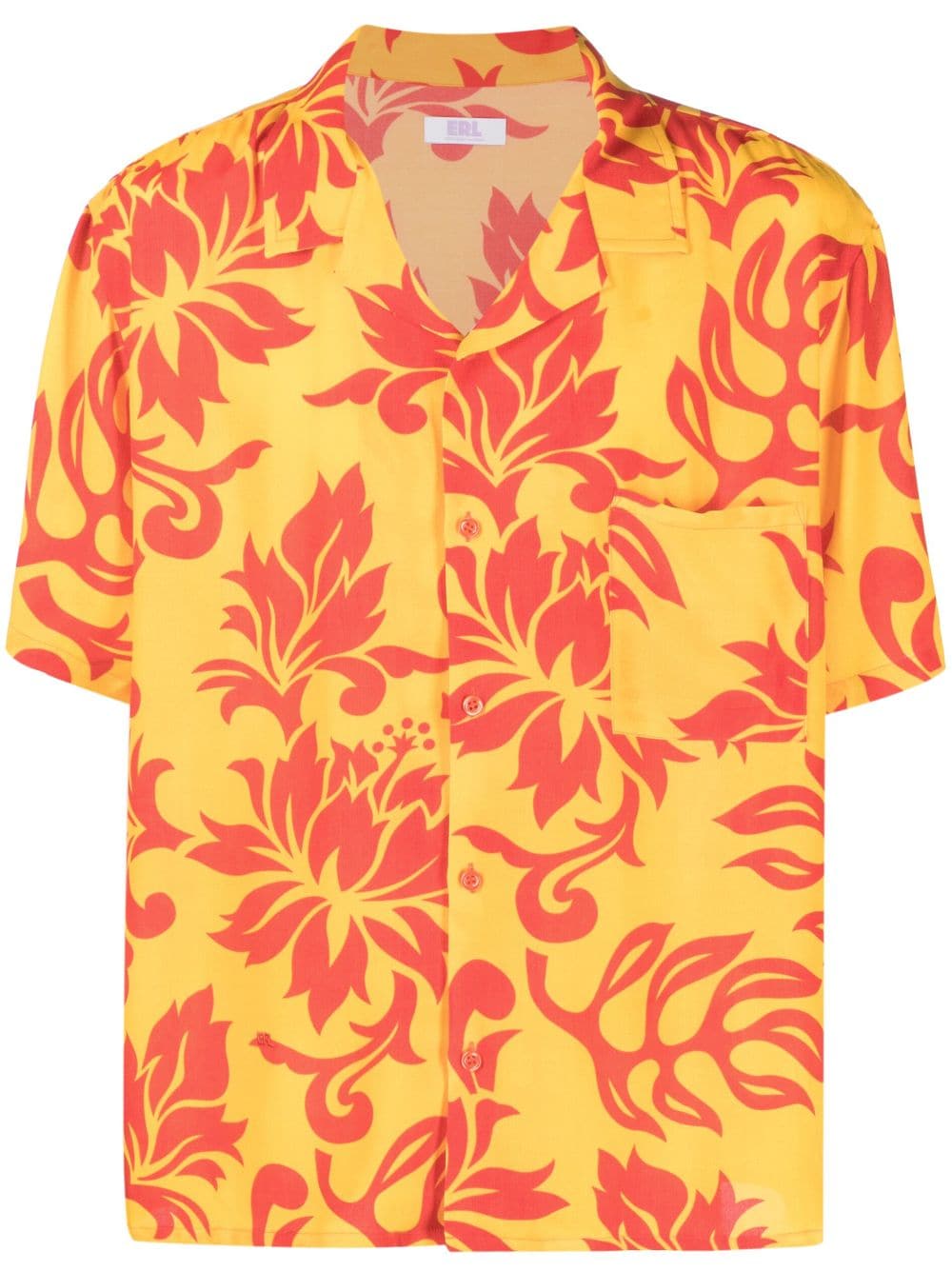 Unisex printed short sleeve shirt woven