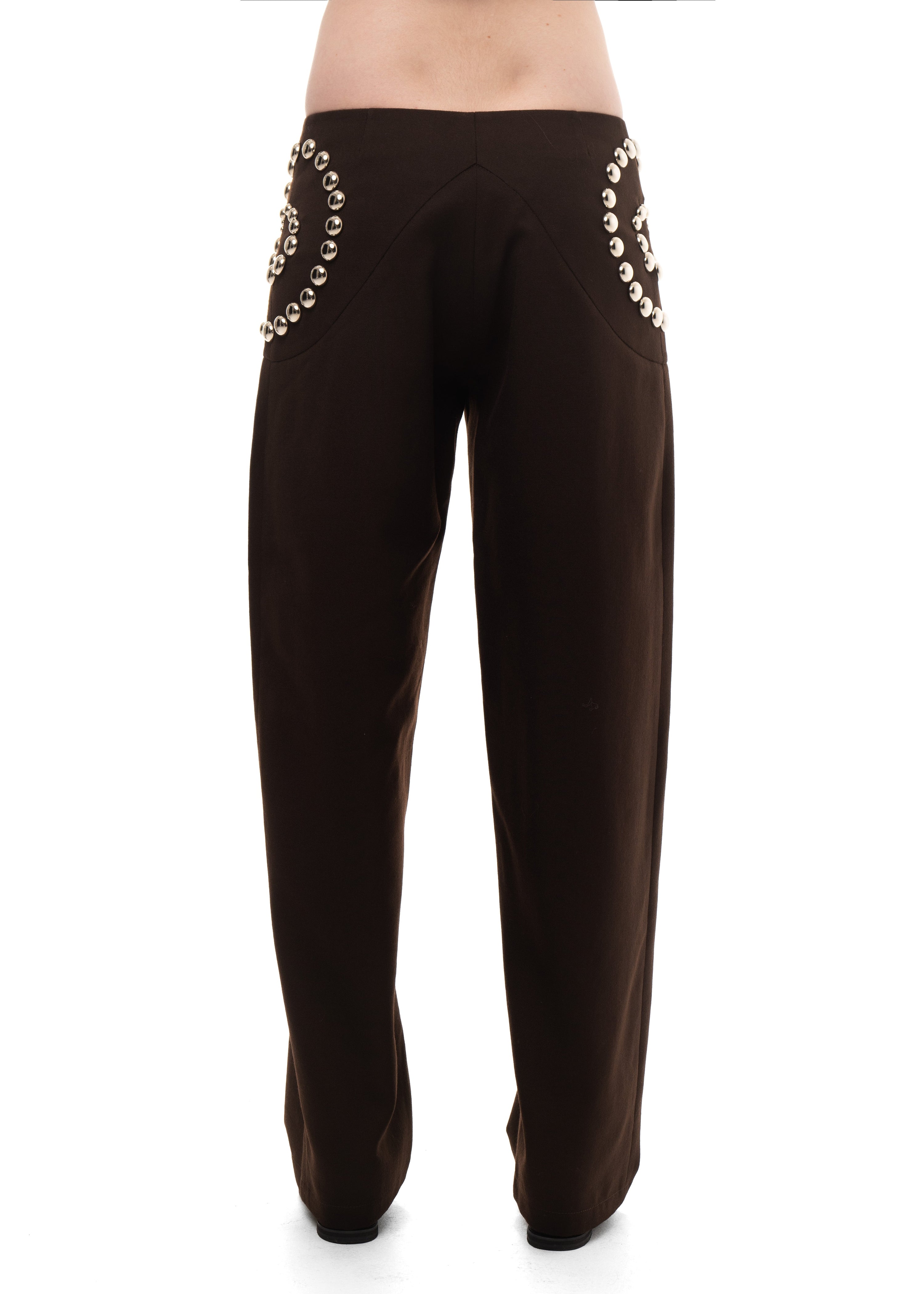 Studded spiral trousers brown