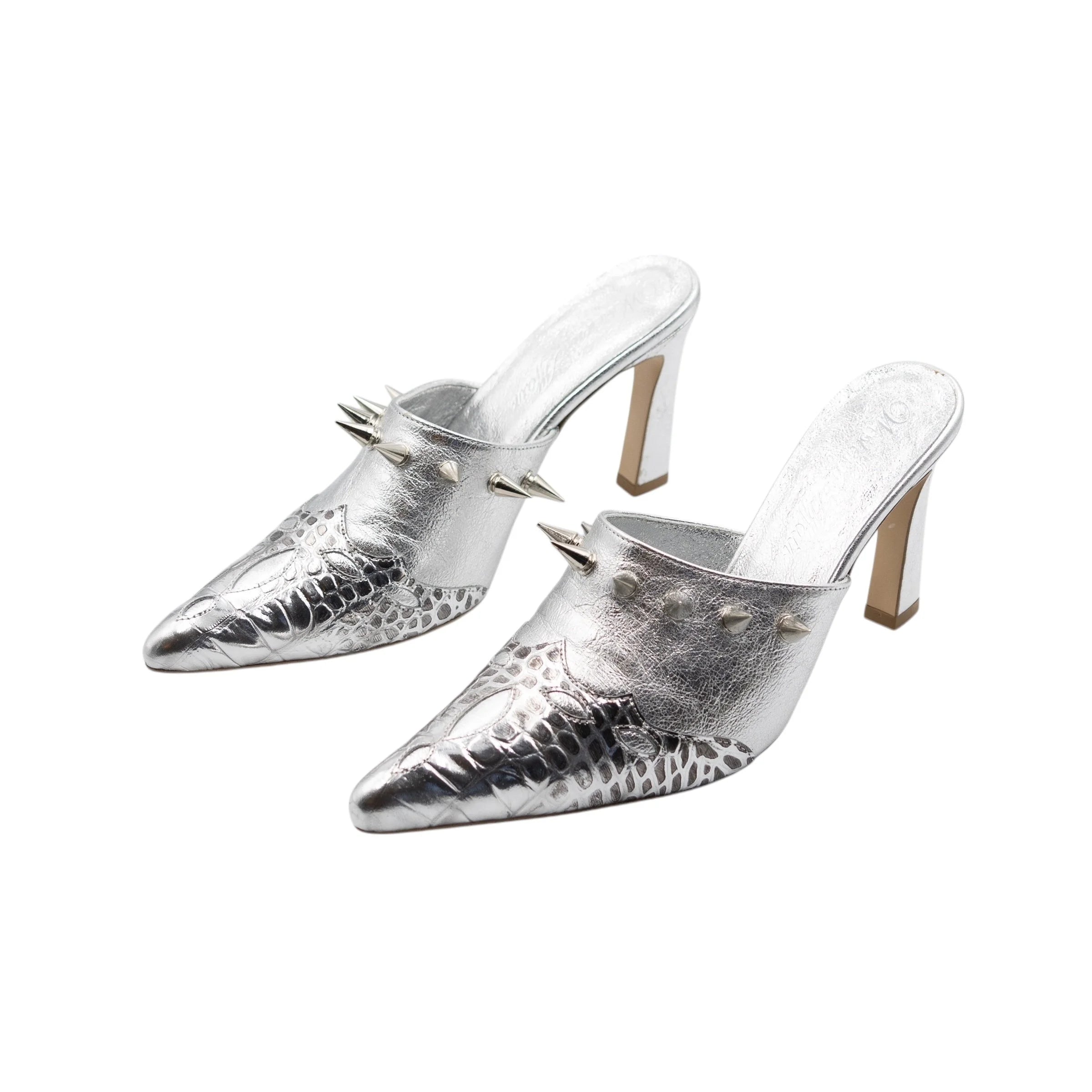 Cowgirl mules in chrome