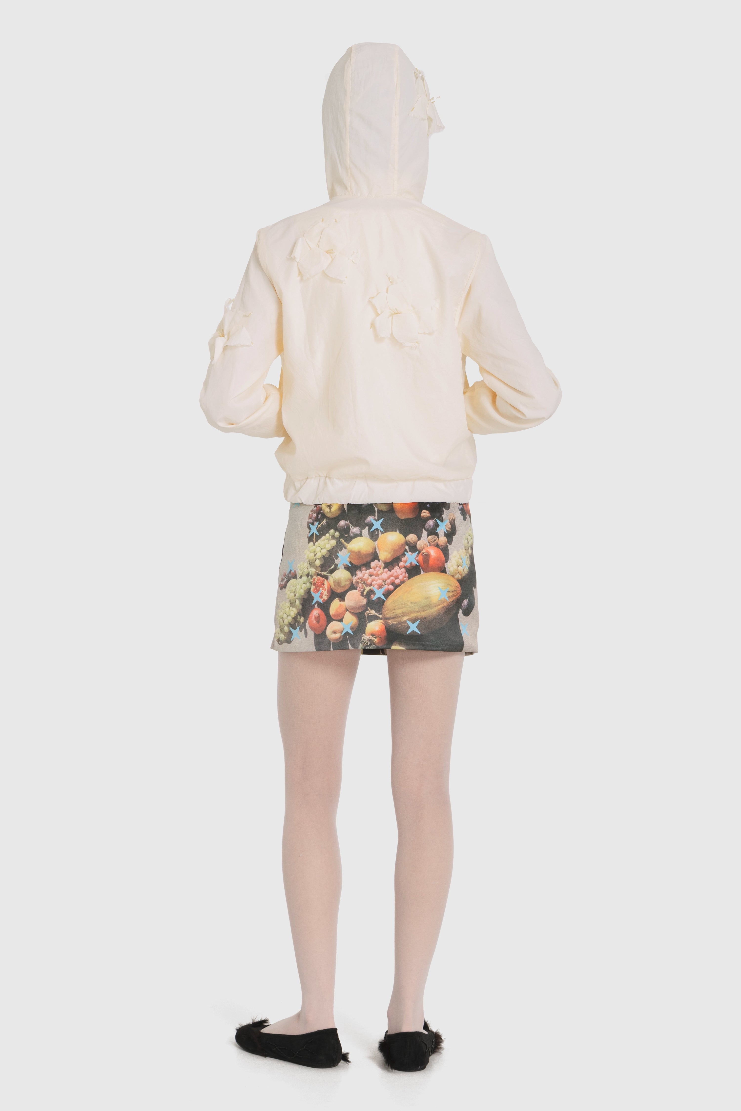 Windbreaker with flowers