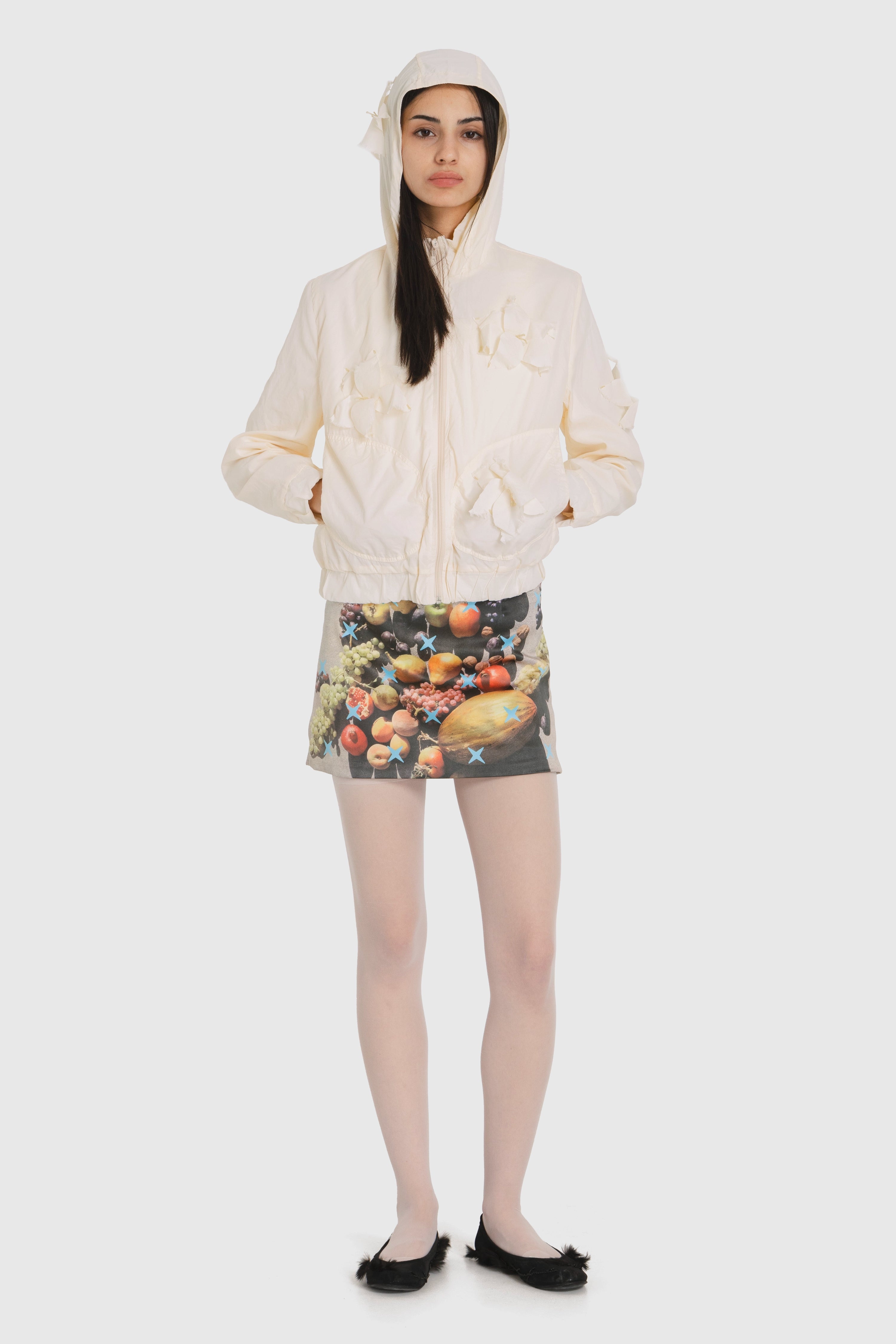 Windbreaker with flowers