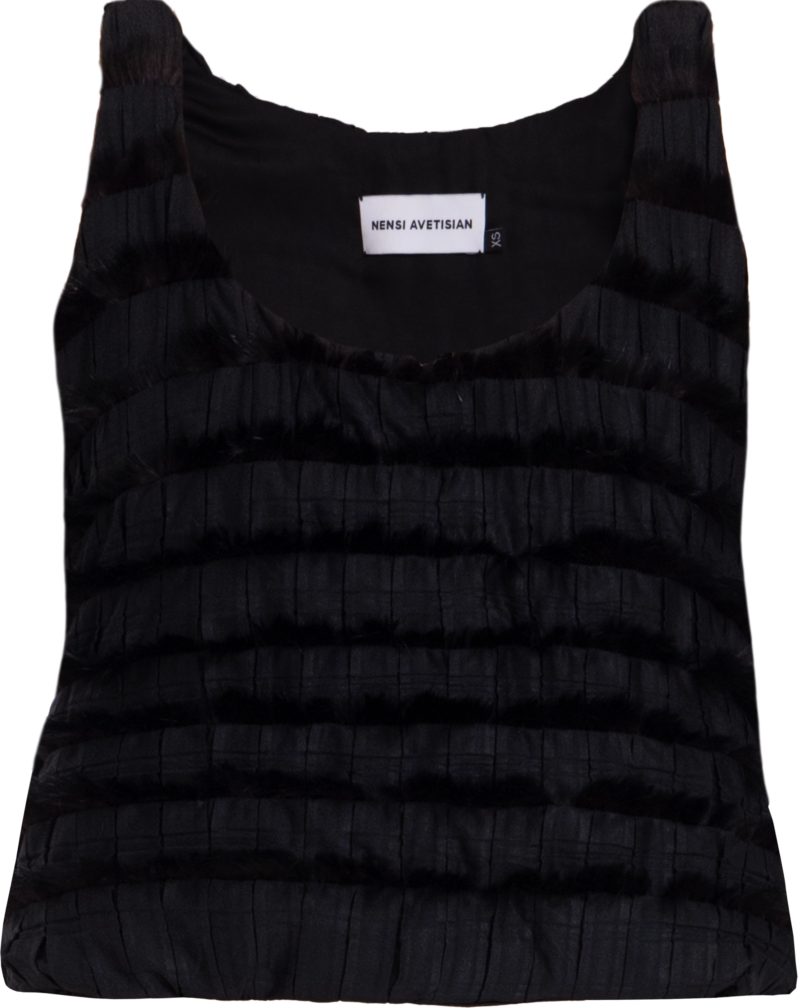 Top with fur stripes