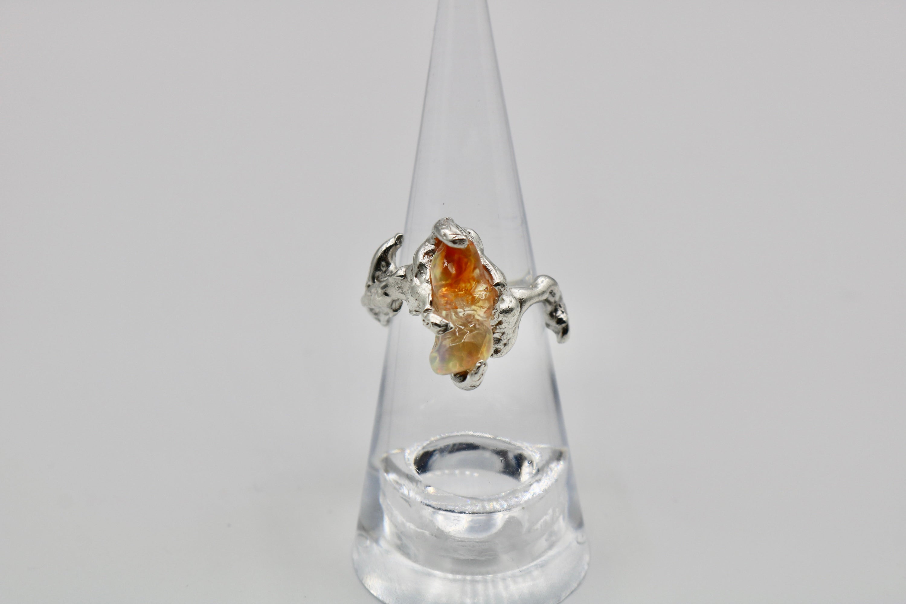 Ignite ring - mexican opal - yellow/silver